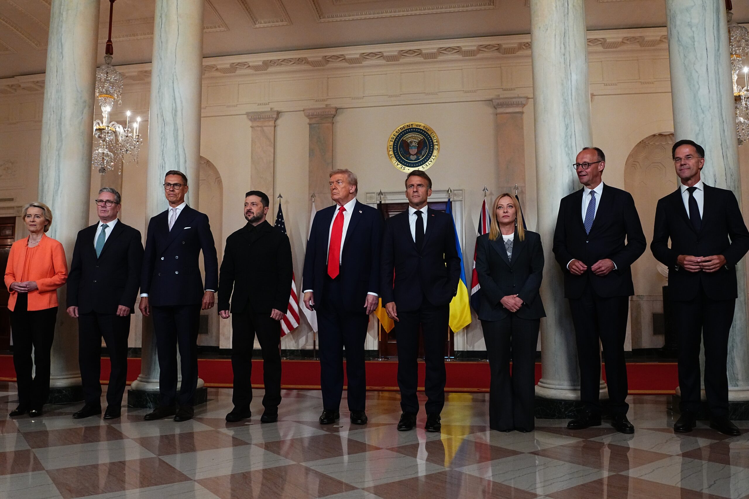 Sir Keir Starmer joined European leaders in a show of support for Ukrainian president Volodymyr Zelensky as he met Donald Trump at the White House