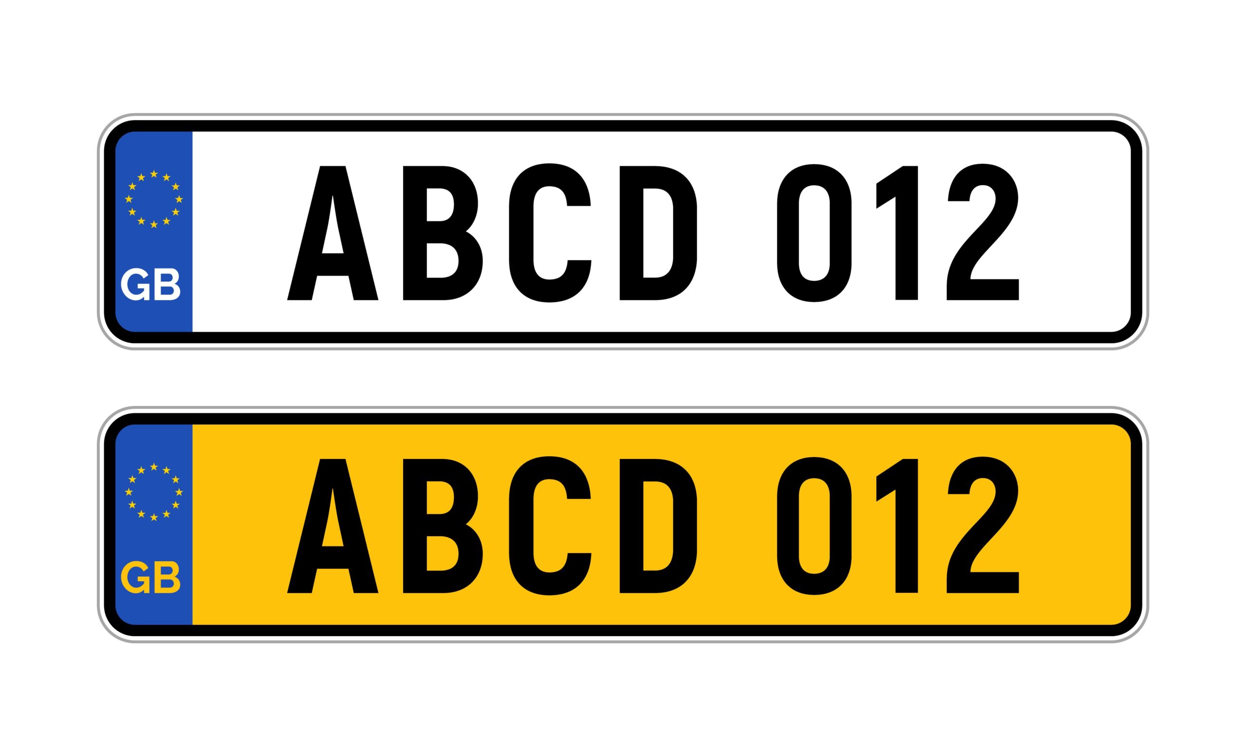 Number plates must follow this styling