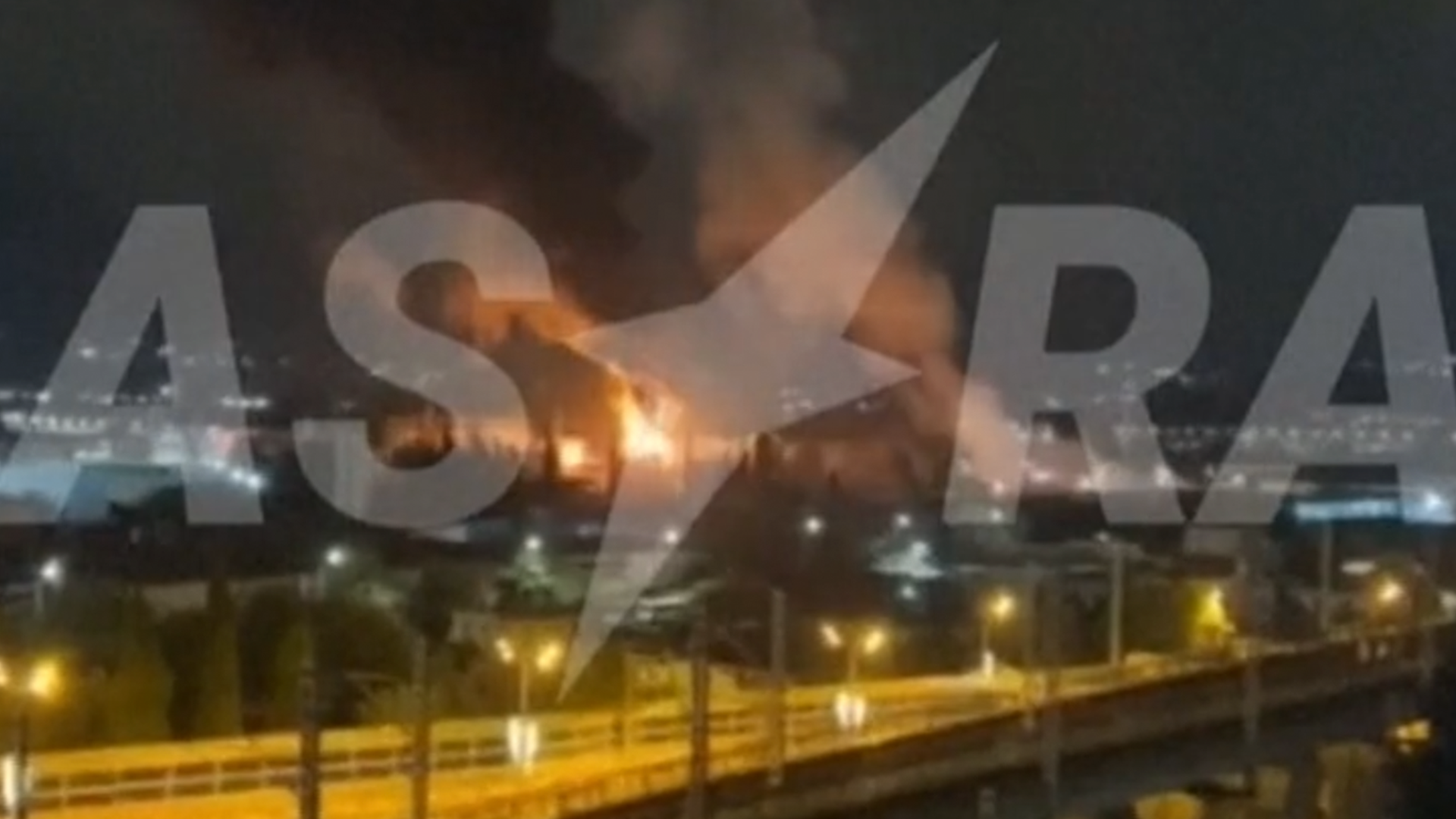 An overnight Ukrainian drone attack on an oil depot near Russia’s Black Sea resort of Sochi sparked a major fire