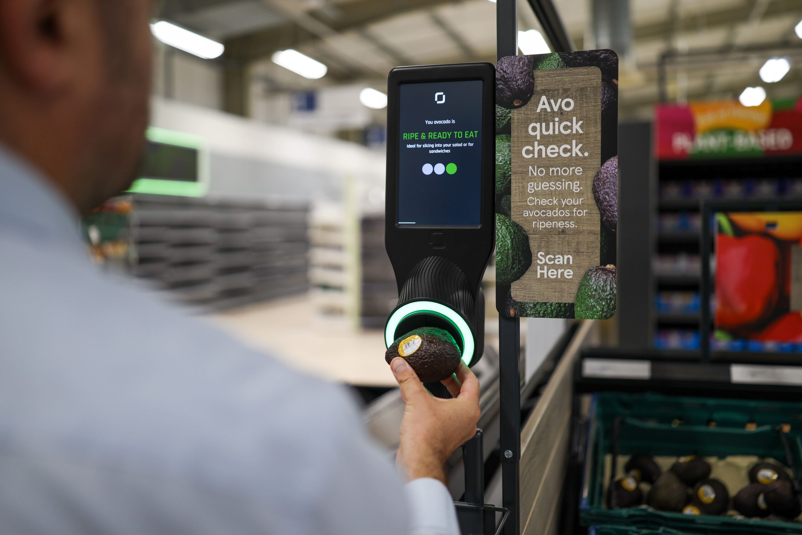 An avocado scanner that is being trialled in a Tesco store