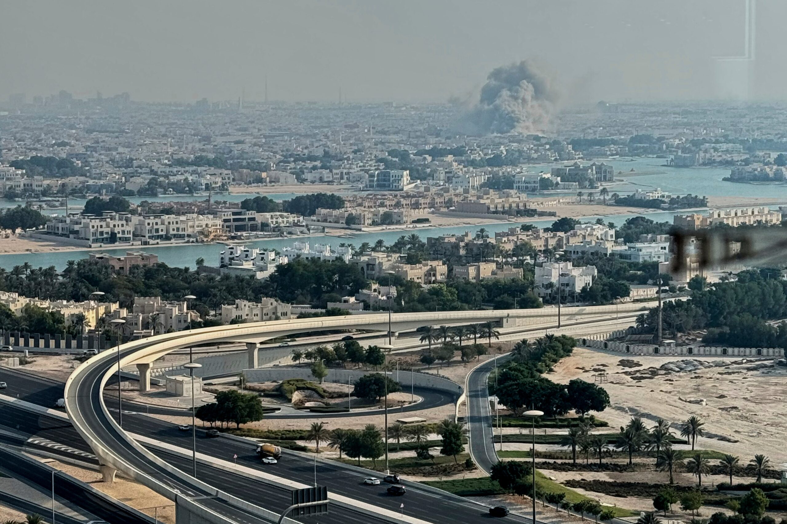 Smoke rises over Doha following an Israeli airstrike on 9 September 2025