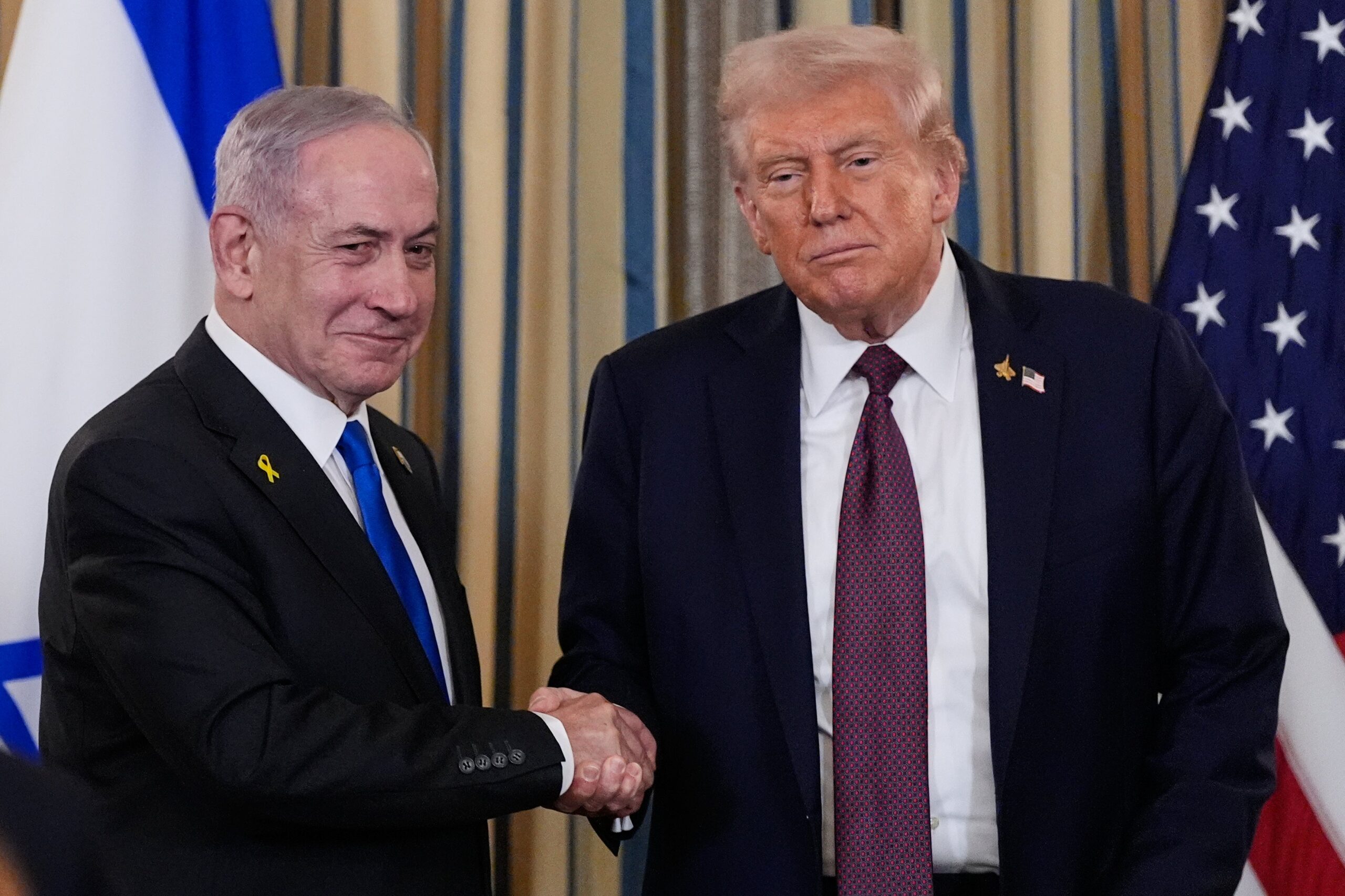 Israel’s Prime Minister Benjamin Netanyahu and President Donald Trump presented the plan for peace in Gaza (Alex Brandon/AP)
