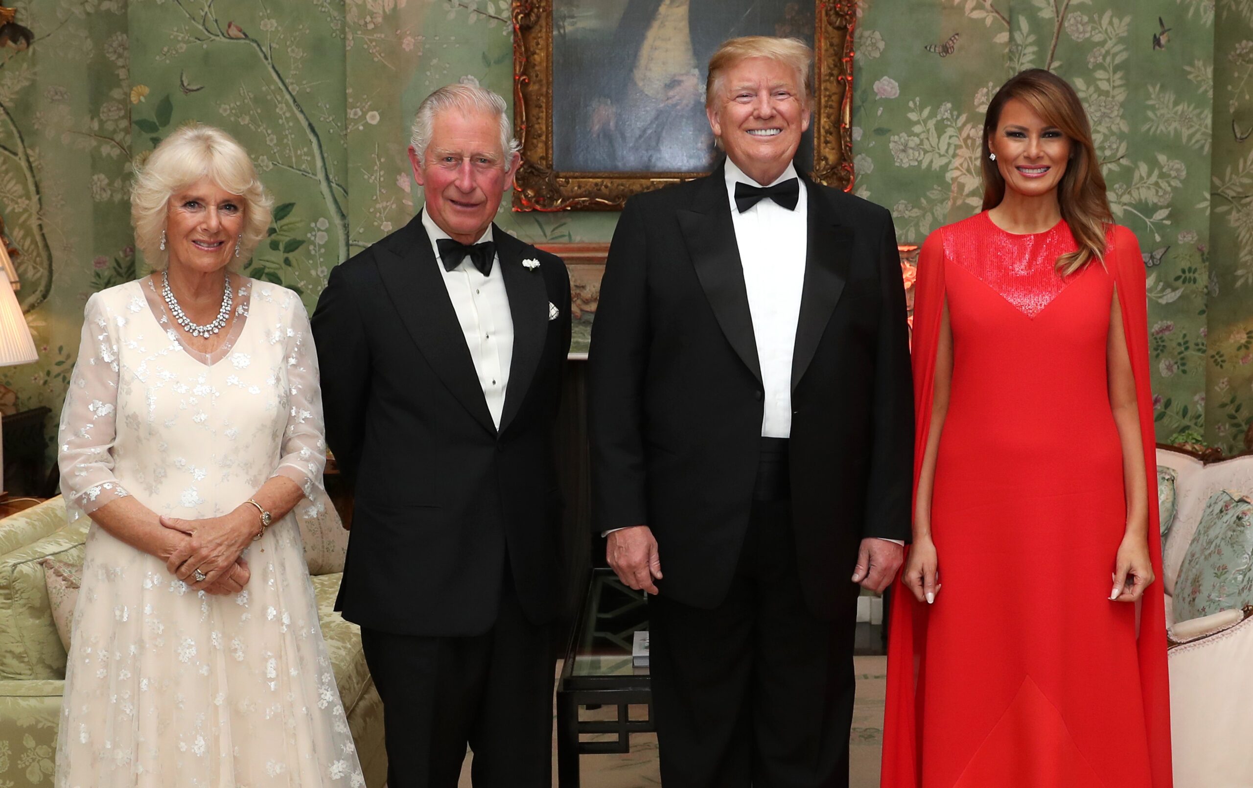 The King and Queen, who were then the Prince of Wales and Duchess of Cornwall, met with Donald Trump and his wife Melania during their previous state visit in 2019 (Chris Jackson/PA)