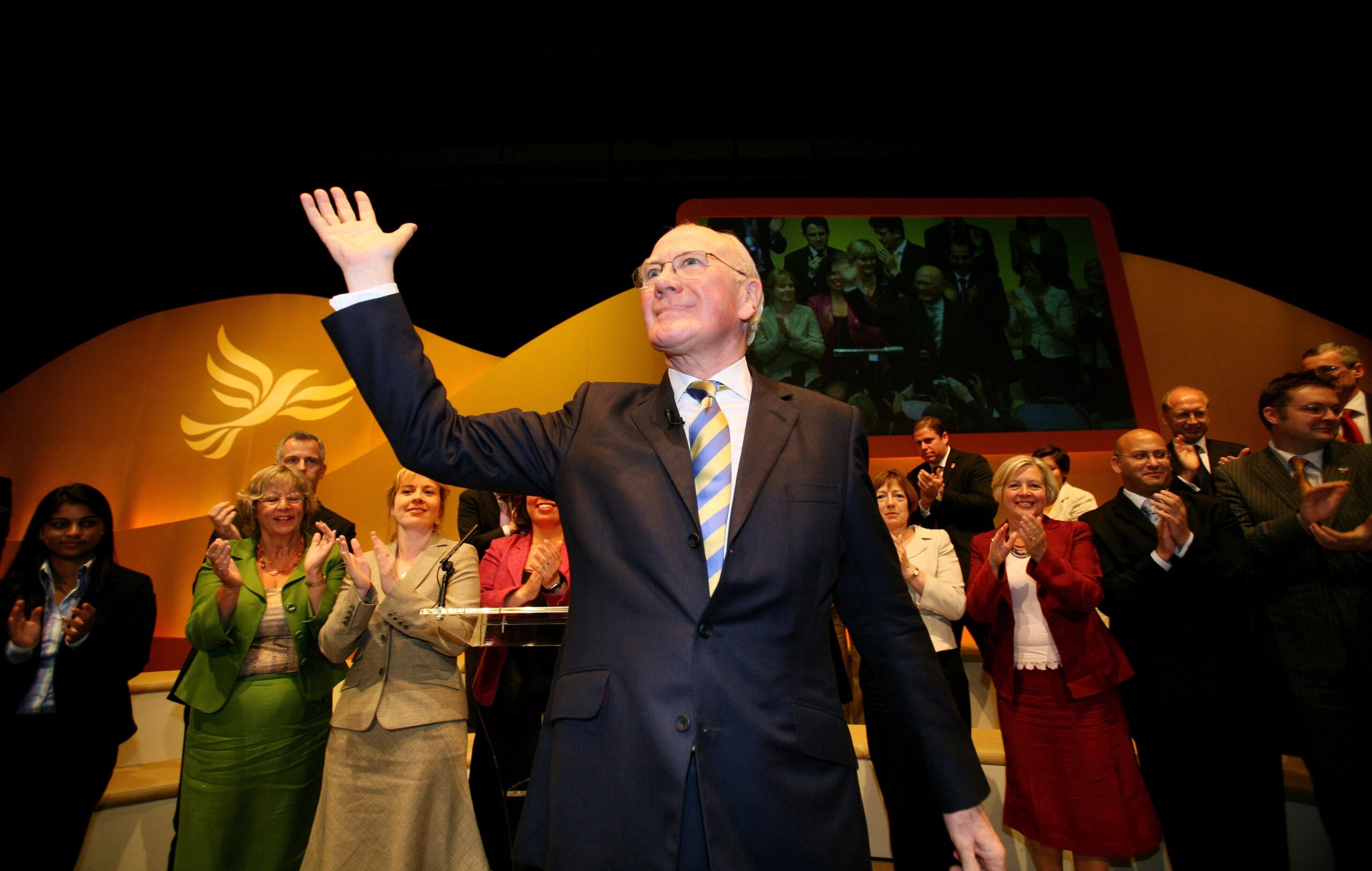 Lord Campbell after giving his speech on the last day of the Liberal Democrat conference in Brighton in 2007 (PA)