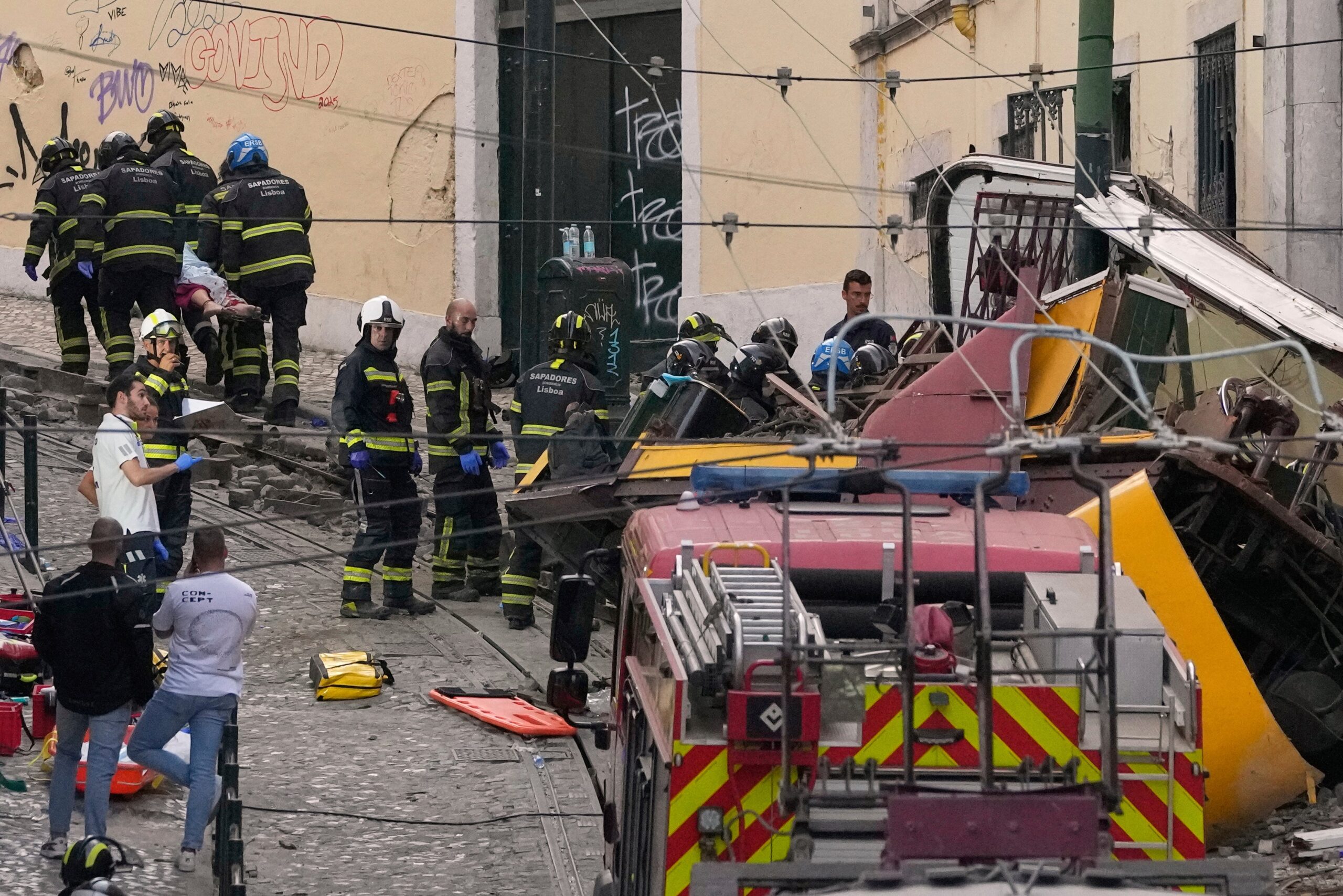 At least 15 people have died and around 18 people were injured when the car came off its tracks