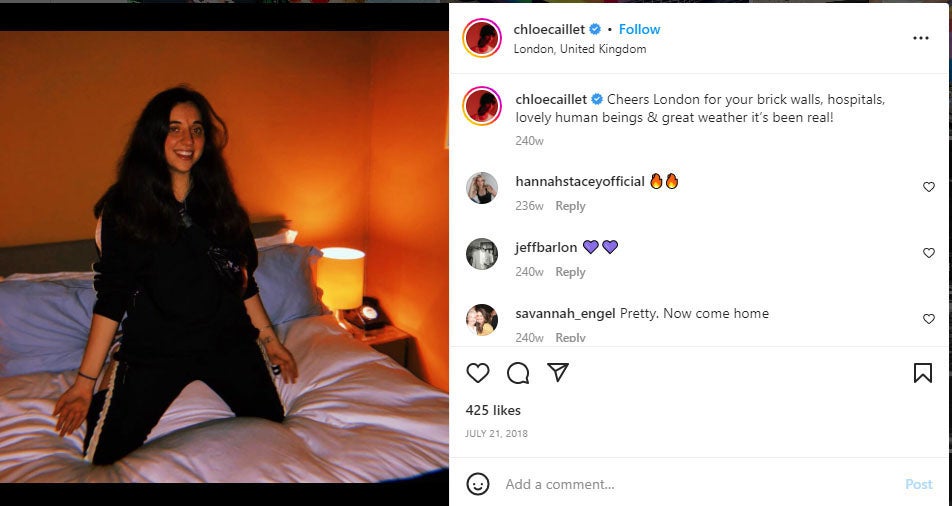 Ms Caillet has enjoyed a jet-set life