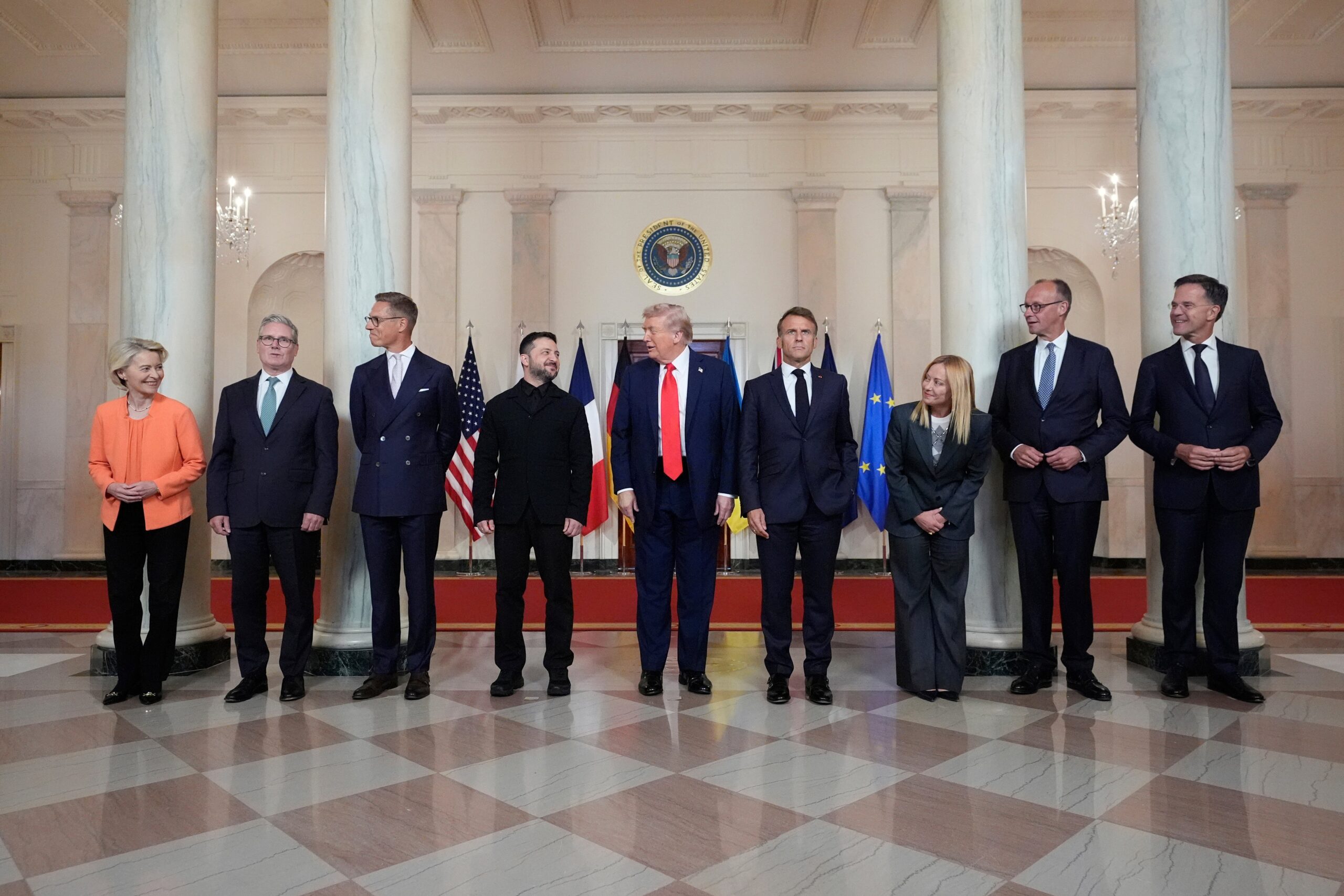 Sir Keir Starmer met with Ukraine’s president Volodomyr Zelensky and other world leaders earlier this year in the White House.