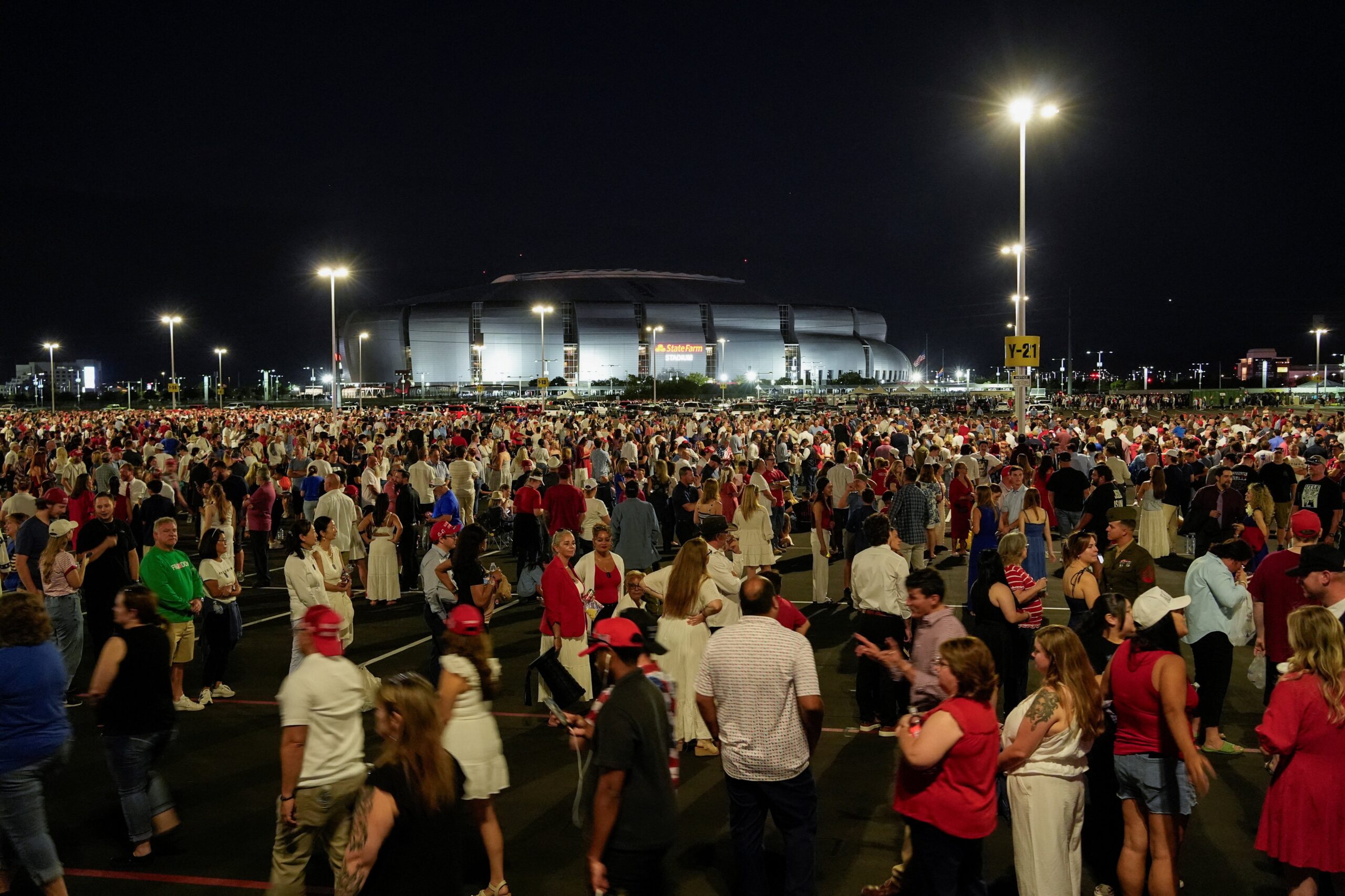 People waited in line early ahead of the memorial