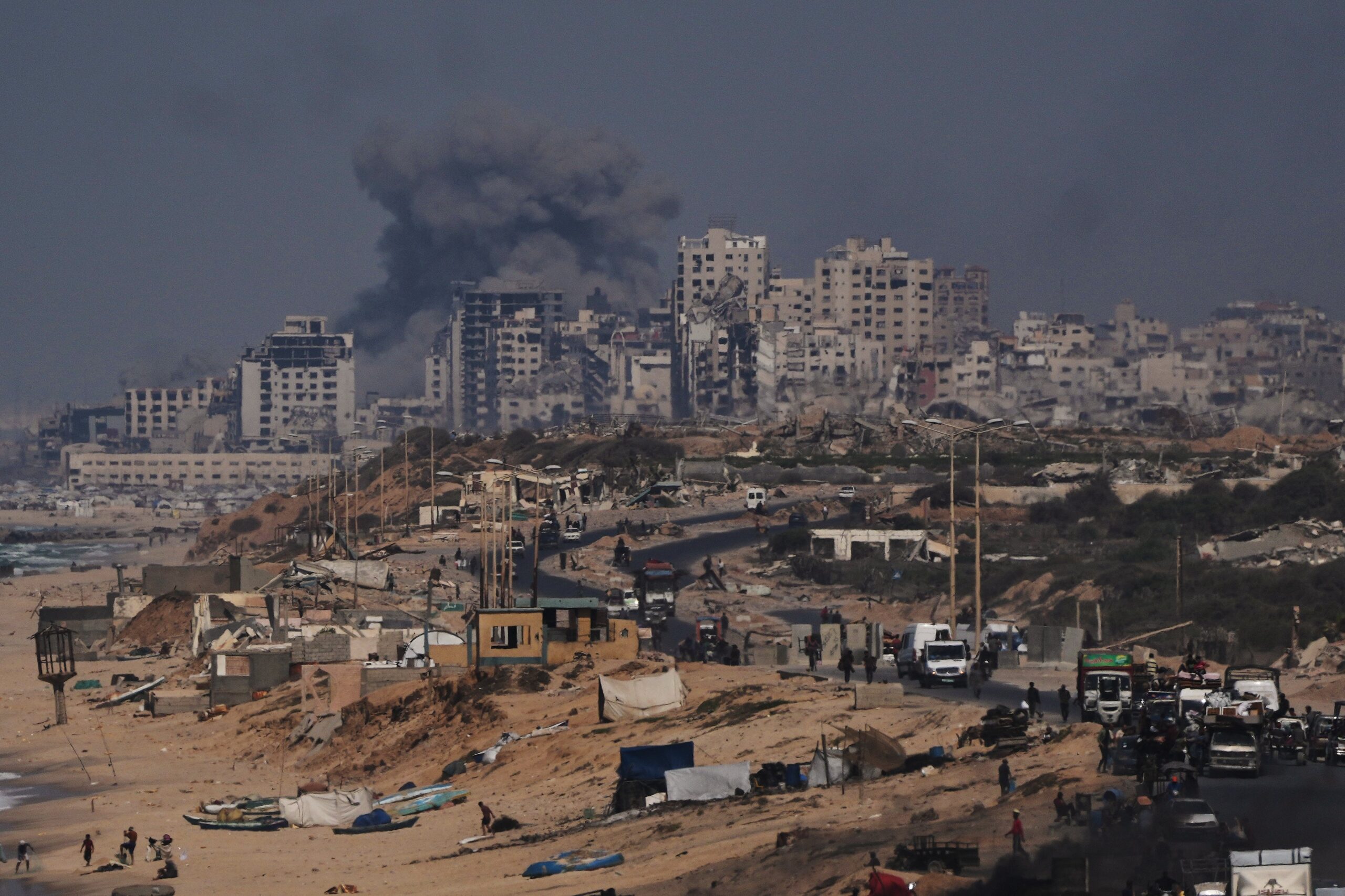 Smoke rises following an Israeli military strike in Gaza City