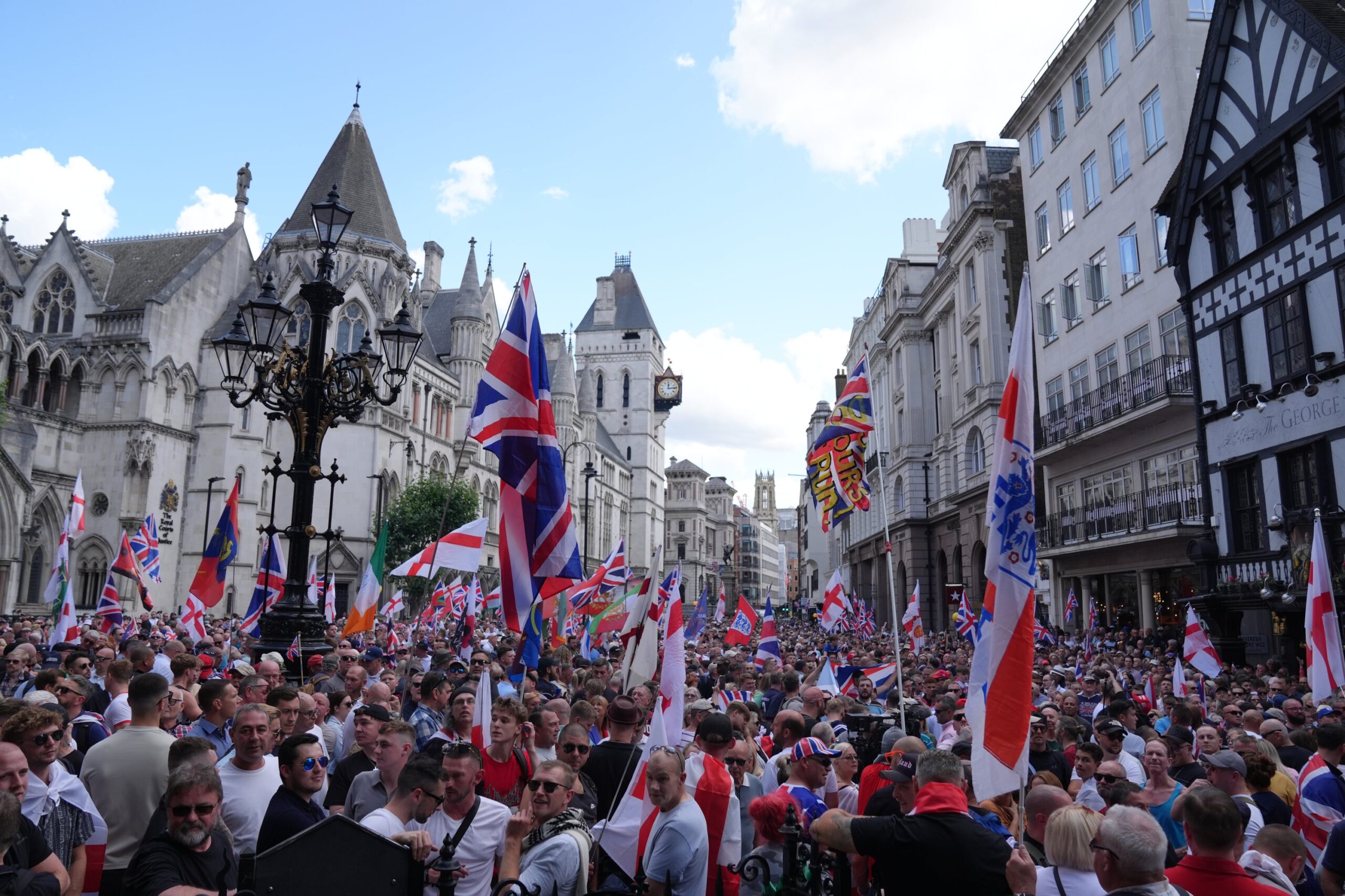 A protest in central London organised by Robinson in July 2024