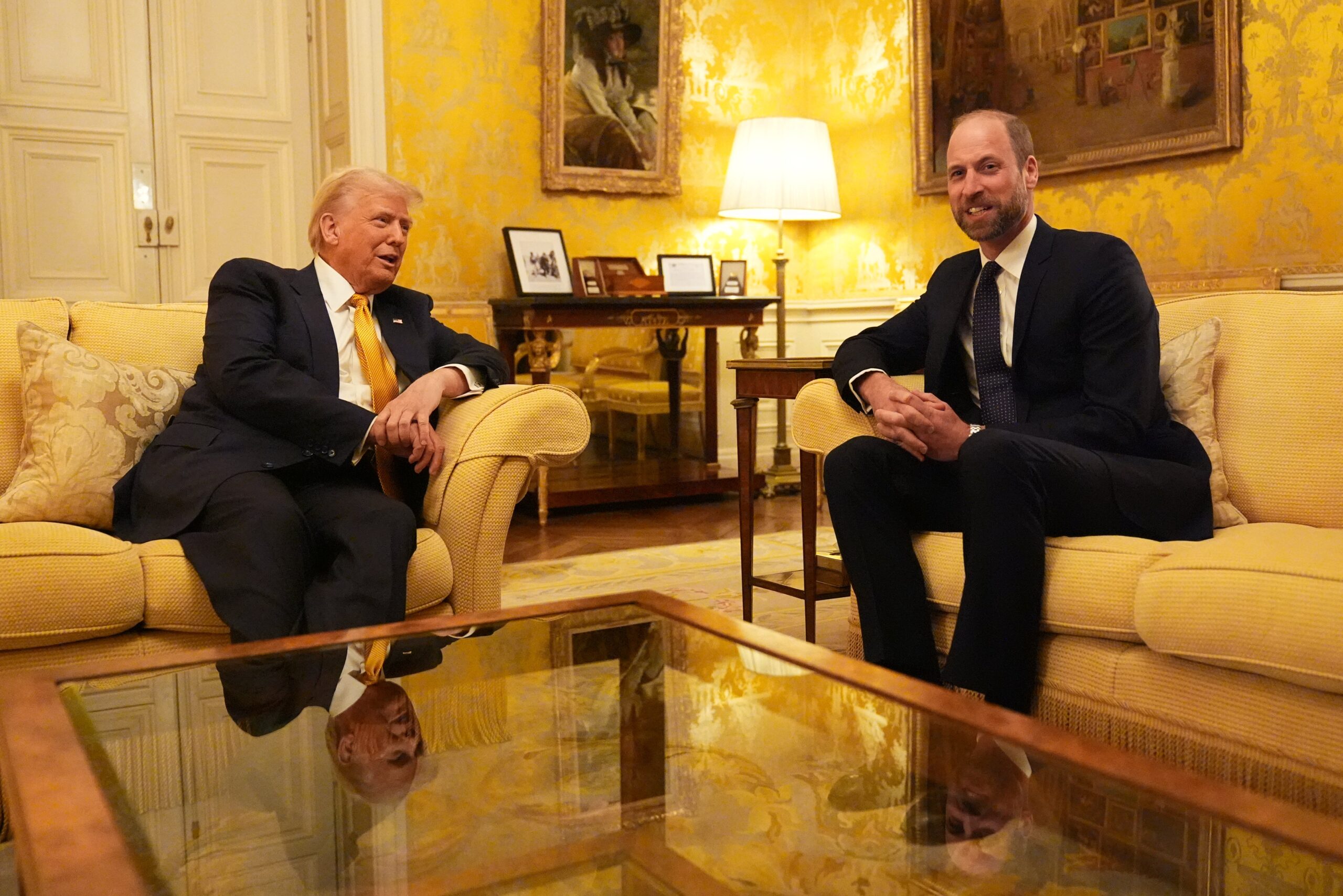 Mr Trump appeared taken with heir to the throne William after they met in Paris in December