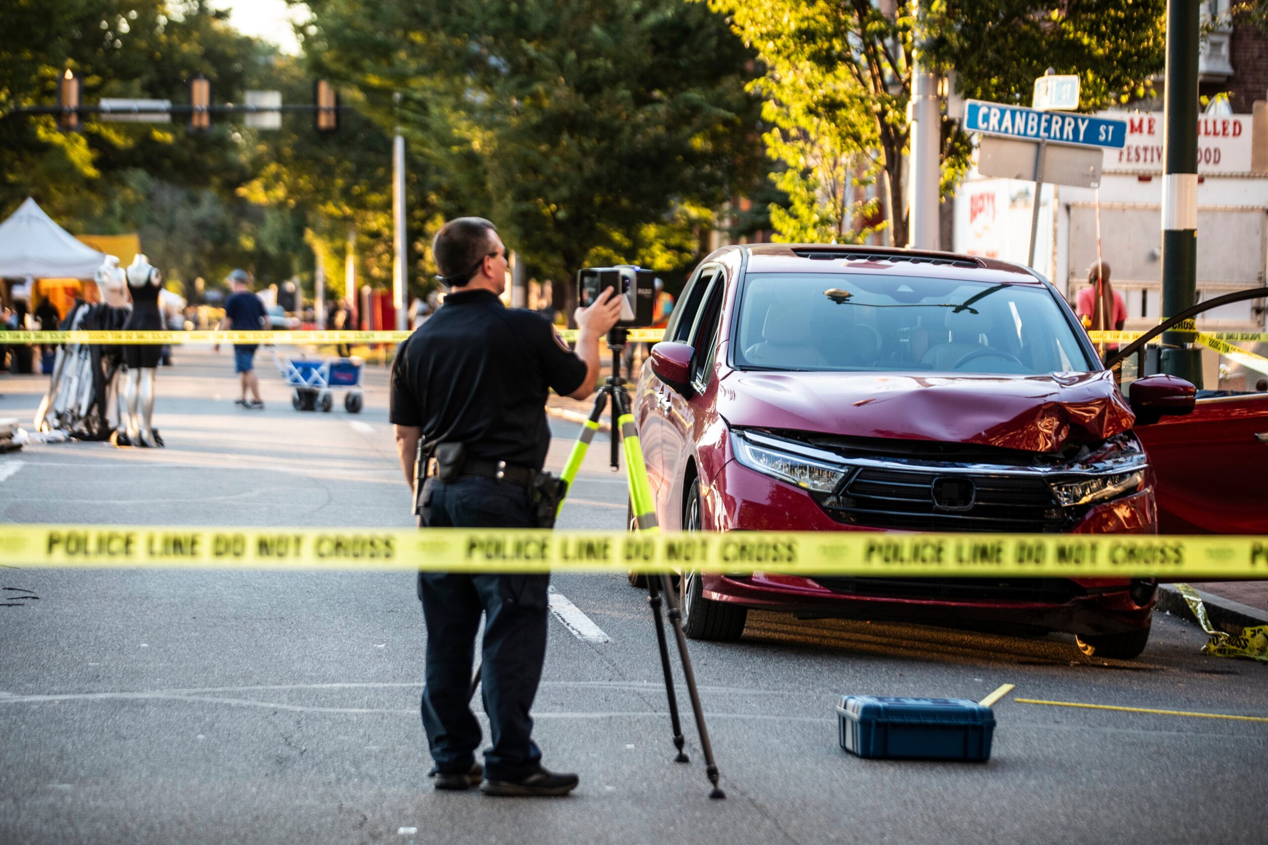 A red minivan was driven into a crowd of Harrisburg Kipona Festival-goers