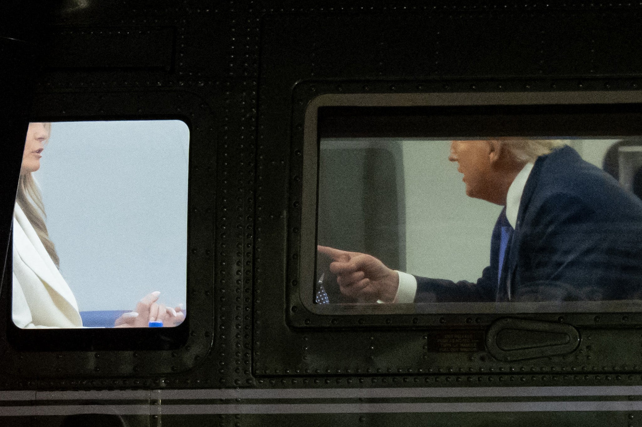 Trump was seen waving his winger at his wife while returning from the UN General Assembly