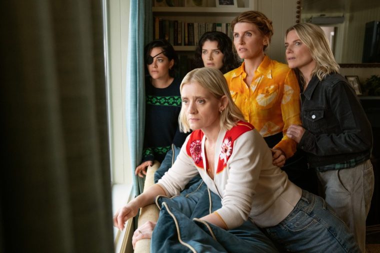 Undated TV still from Bad Sisters ??? Season 2. Pictured: Sarah Greene as Bibi, Anne-Marie Duff as Grace, Eve Hewson as Becka, Sharon Horgan as Eva and Eva Birthistle as Ursula. See PA Feature SHOWBIZ Download Reviews. WARNING: This picture must only be used to accompany PA Feature SHOWBIZ Download Reviews. PA Photo. Picture credit should read: Apple TV+/Natalie Seery. All Rights Reserved. NOTE TO EDITORS: This picture must only be used to accompany PA Feature SHOWBIZ Download Reviews.