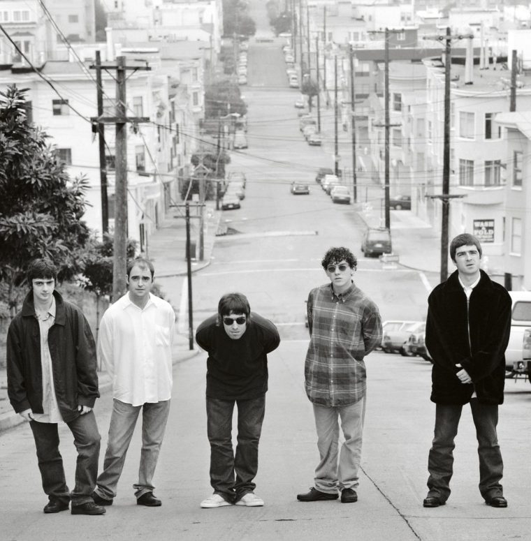 Oasis in San Francisco in 1995, during the period of their 'Definitely Maybe' tour (Photo: Jill Furmanovsky)