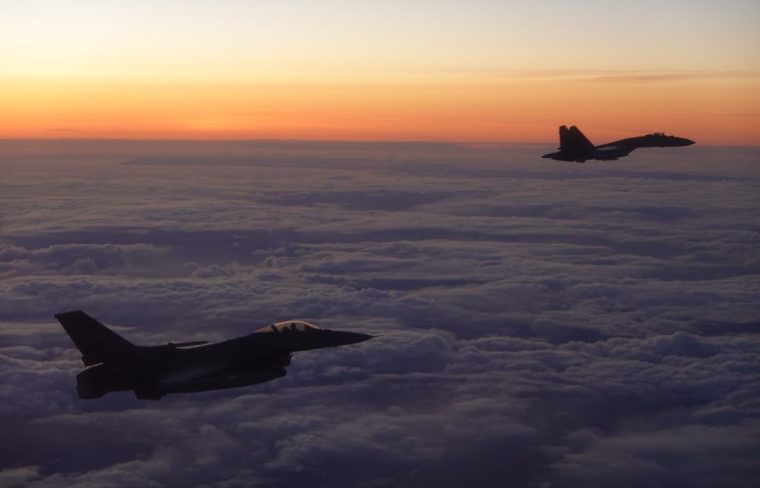 Images taken by Norad during their interception of Russian jets off Alaska (Photo: Norad)