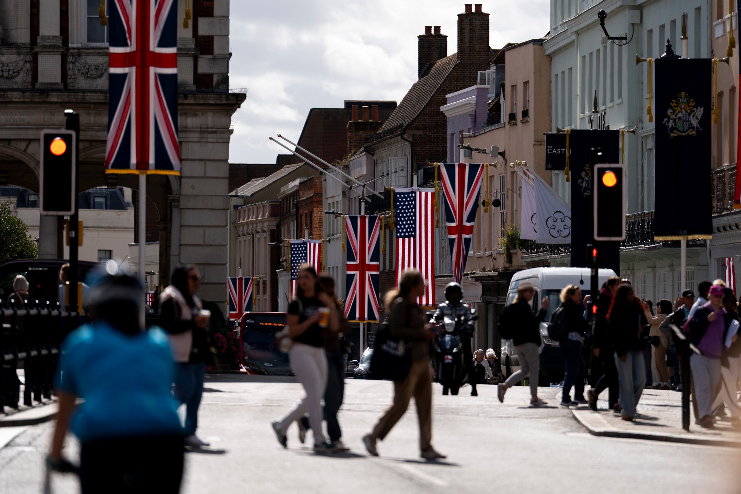 In the royal town of Windsor, the high street has already been decked out in US flags hung alongside union jacks