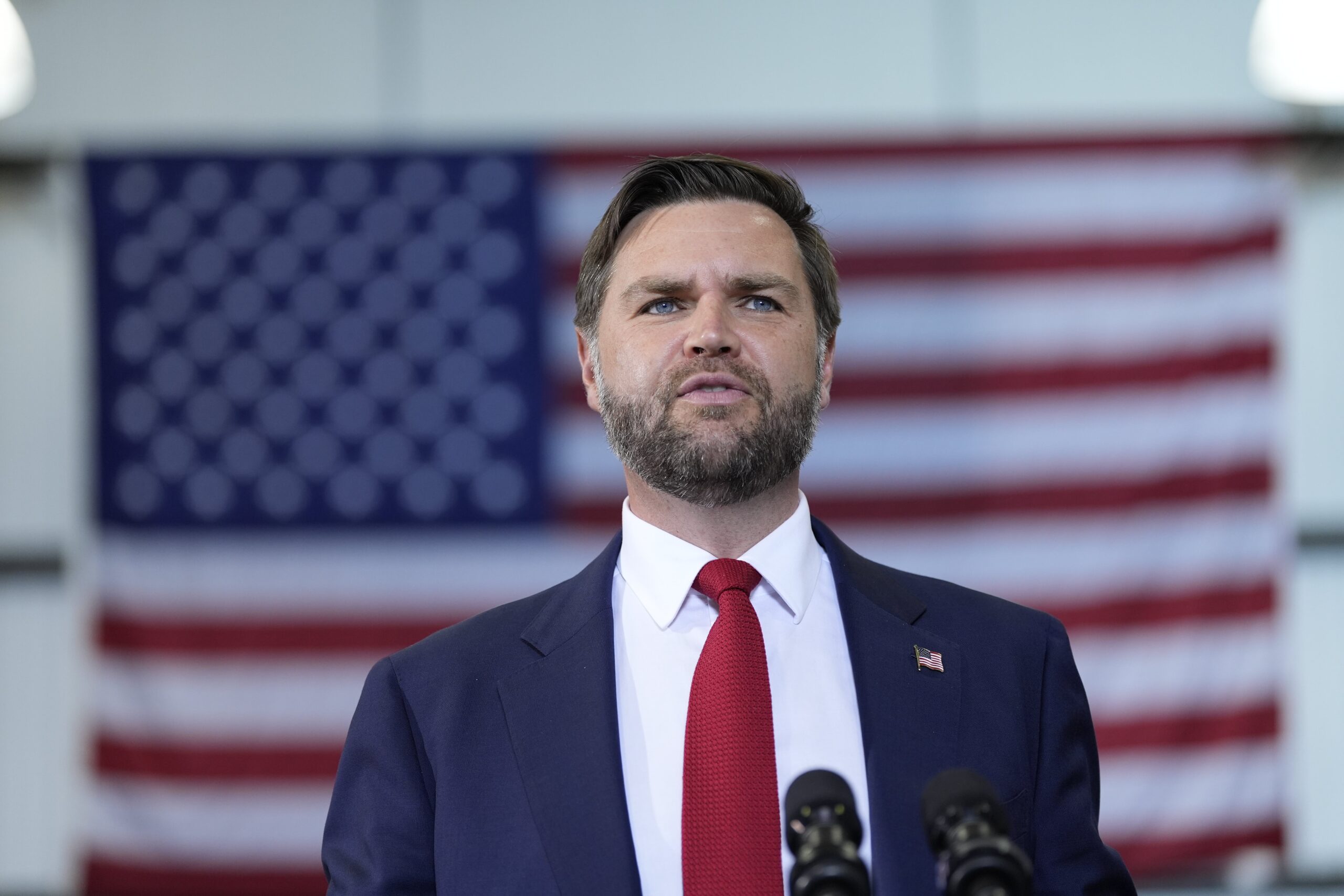 Vice president JD Vance speaks at ConcordPadgett Regional Airport