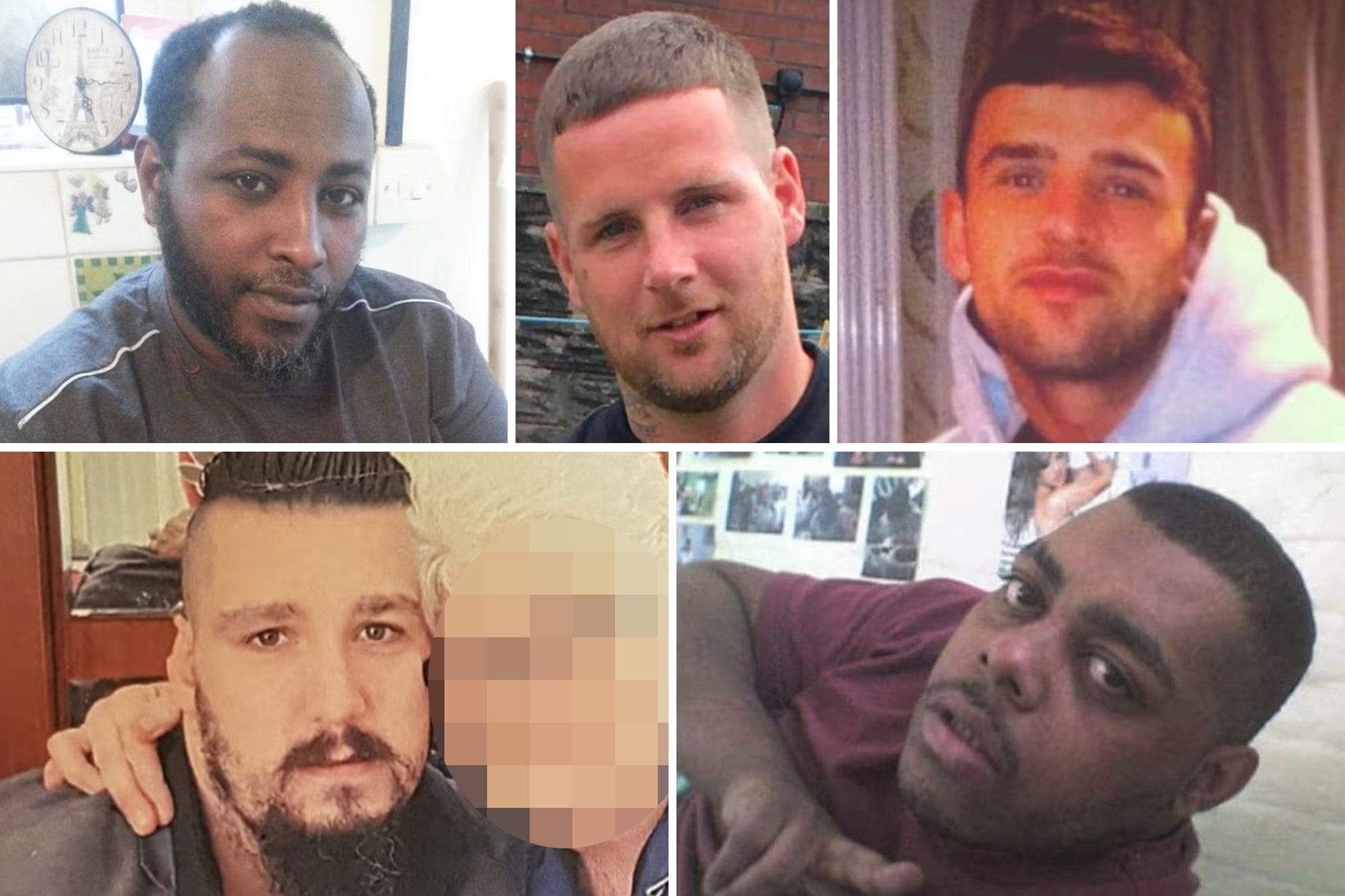 (Clockwise from top right) Abdullahi Suleman, Shaun Lloyd, Josh Mcrae, Leroy Douglas and Wayne Williams were all handed IPP sentences