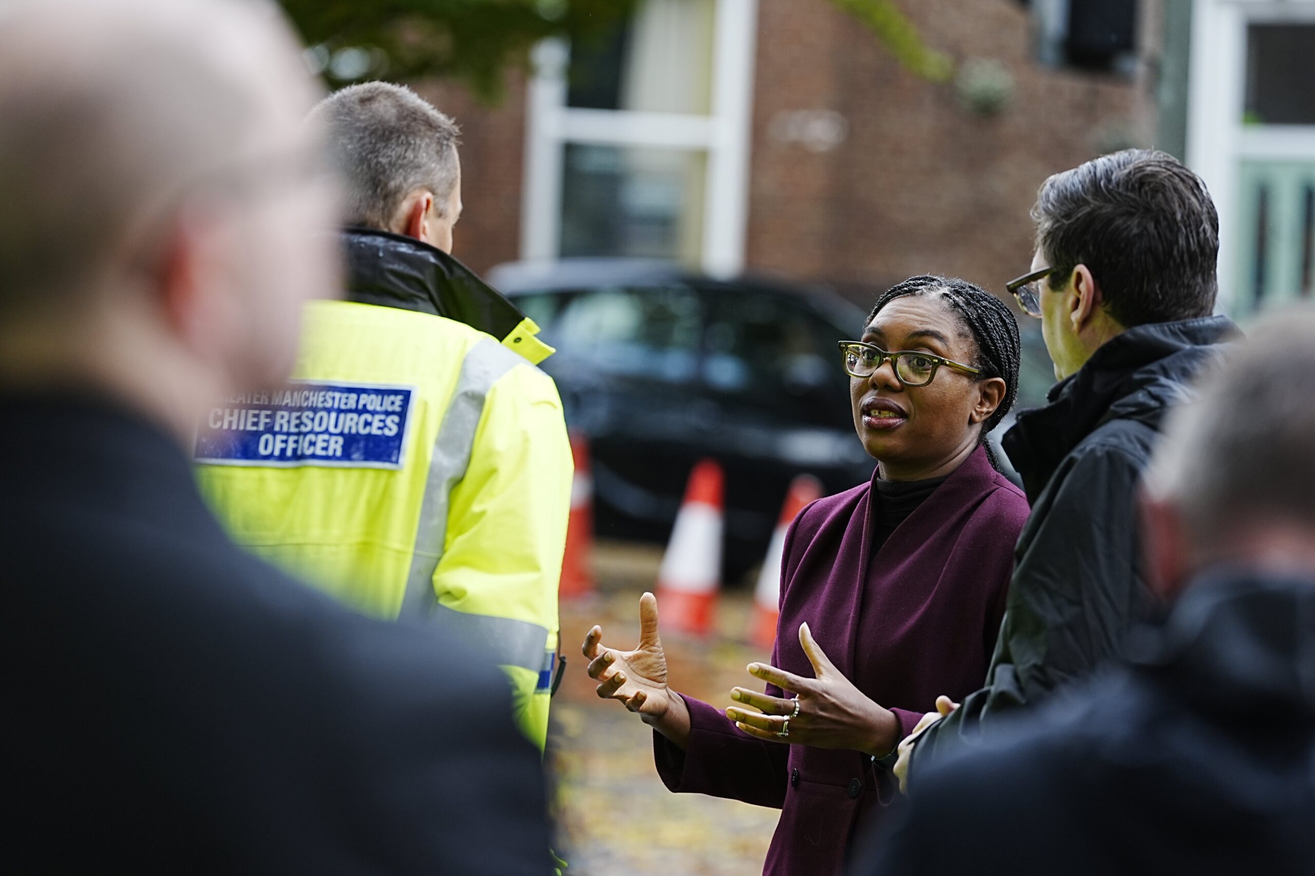 Conservative Party leader Kemi Badenoch visited Heaton Park Hebrew Congregation synagogue on Saturday (Peter Byrne/PA)