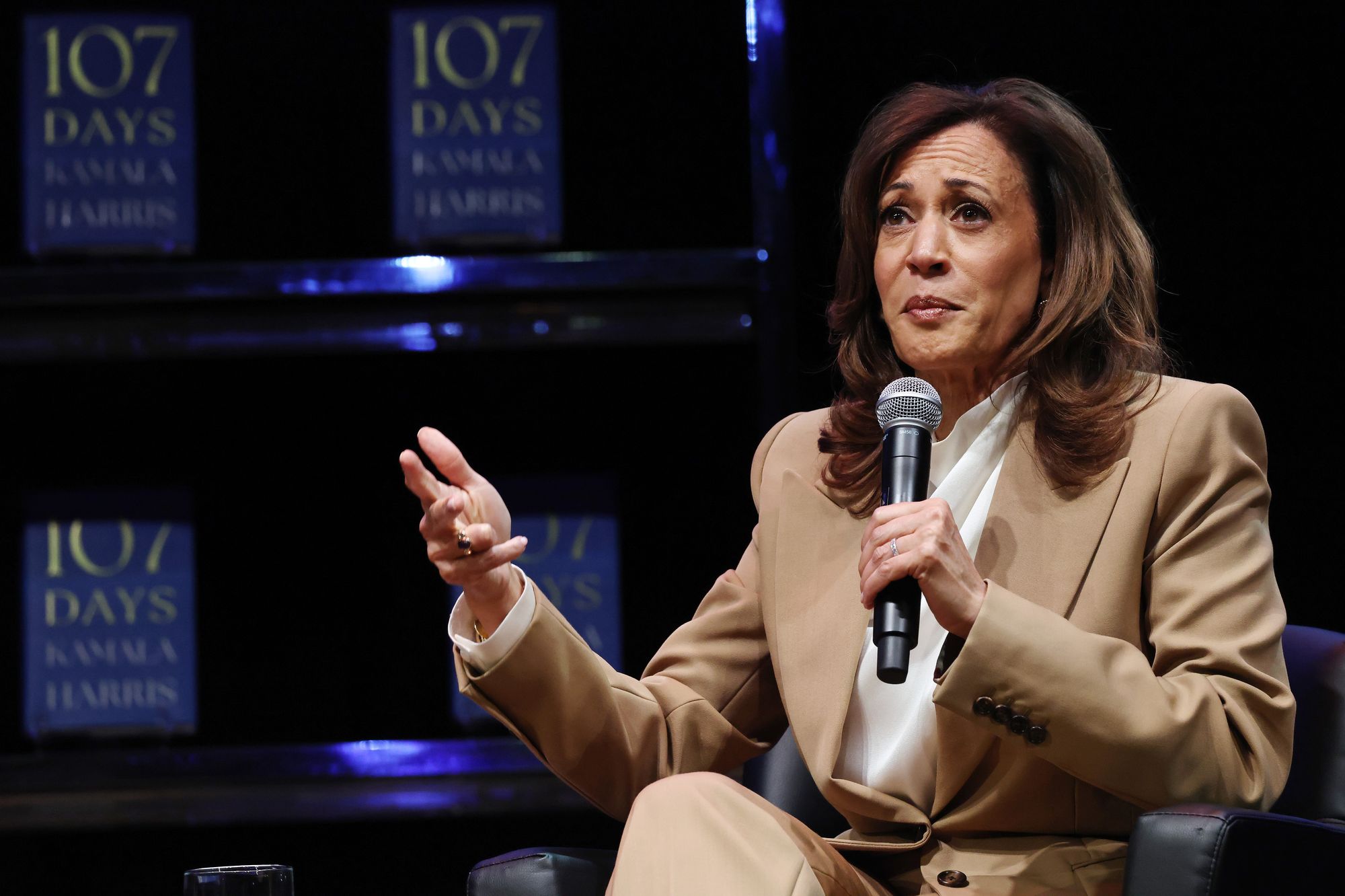 Most voters are evenly divided on a question of whether Kamala Harris’s campaign has made it easier for women to be elected to office in the future, a new poll from American University found