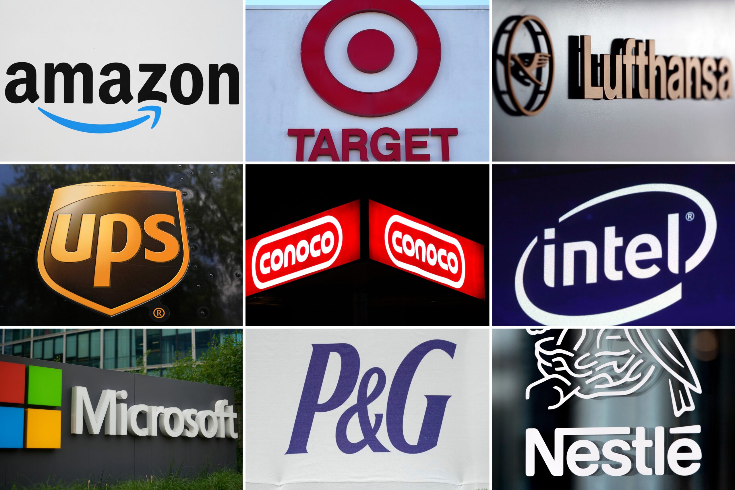 A collage shows US companies that have recently cut jobs