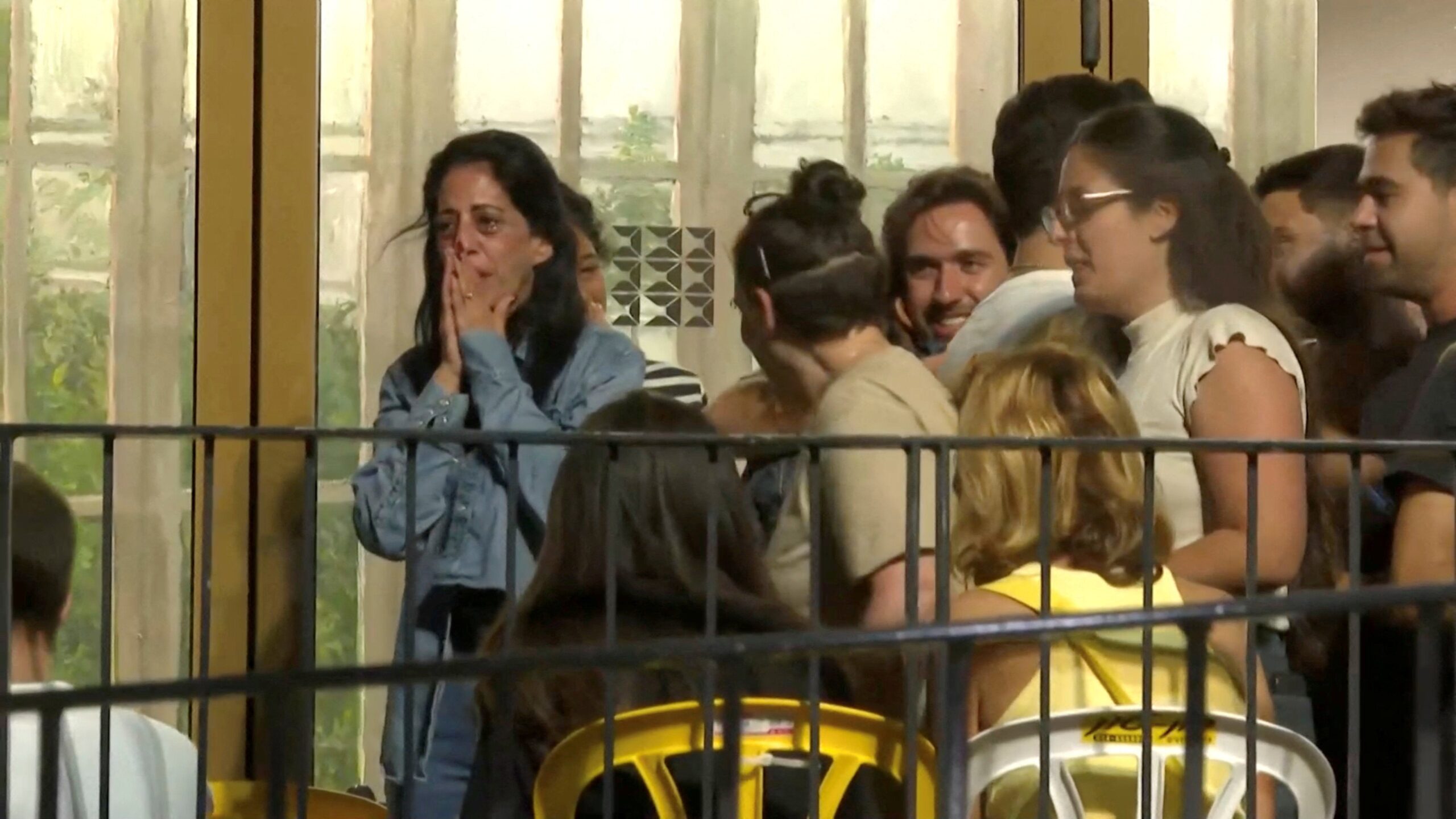 Einav Zangauker, the mother of hostage Matan Zangauker, reacts to news that Israel and Hamas have agreed on Wednesday to the first phase of U.S. President Donald Trump's plan for Gaz