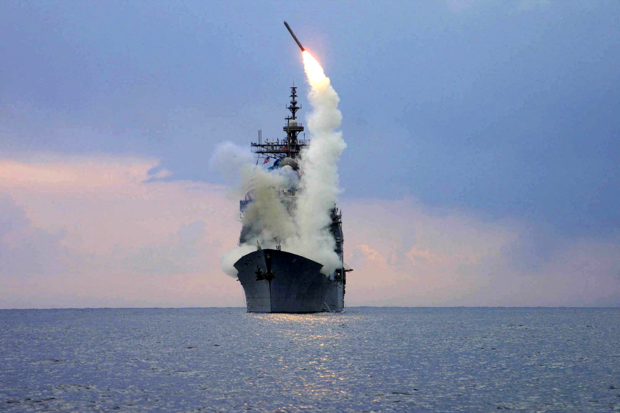 File: A Tomahawk Land Attack Missile (TLAM) is launched