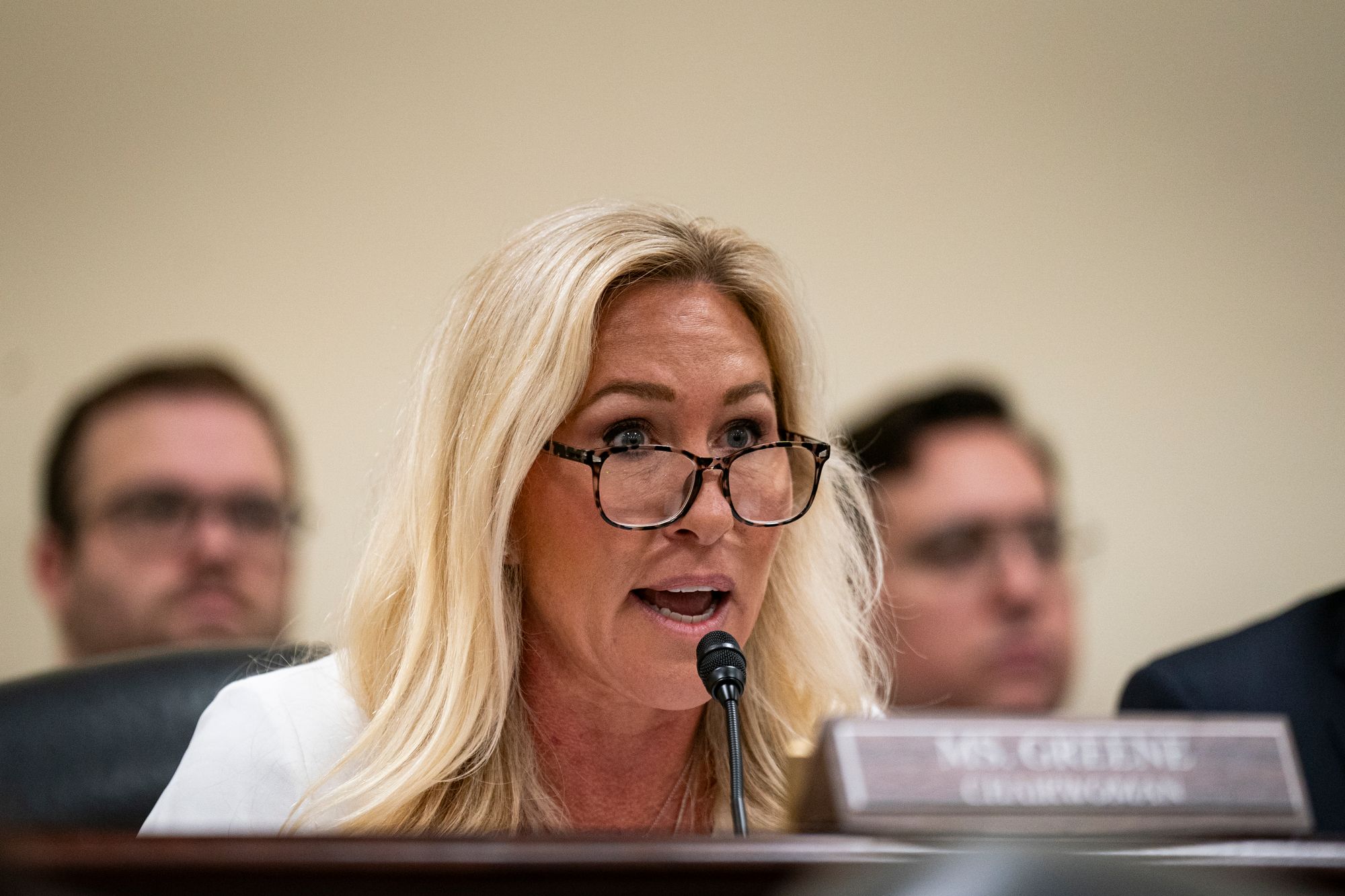 Representative Marjorie Taylor Greene defended her decision to appear on ‘The View’ and ‘Real Time with Bill Maher’ calling critics ‘pathetic Republican men.’