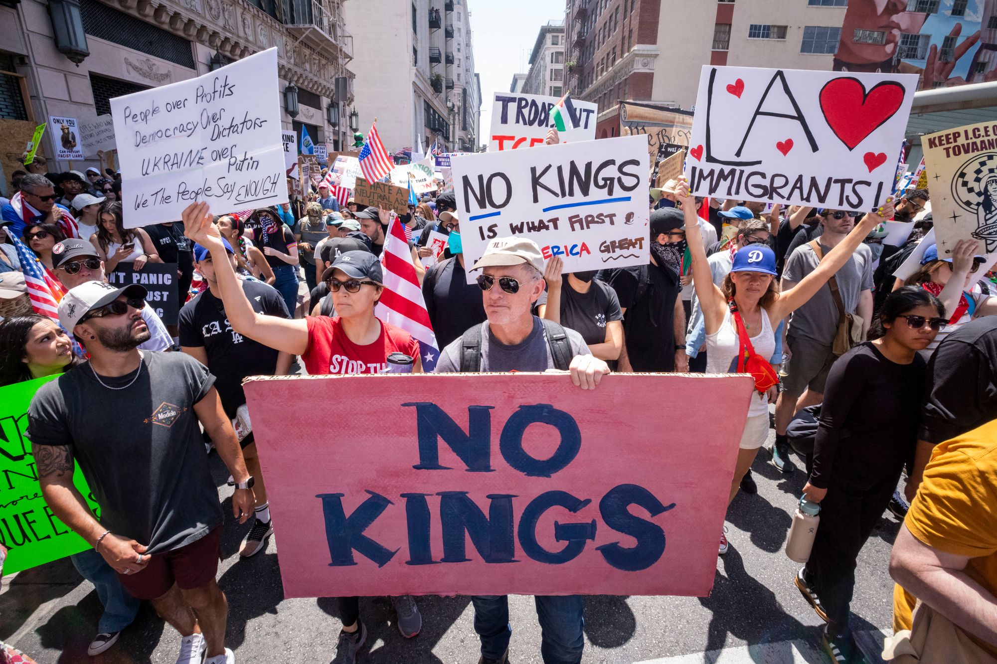Celebrities were among those joining in on the No Kings protests around the country