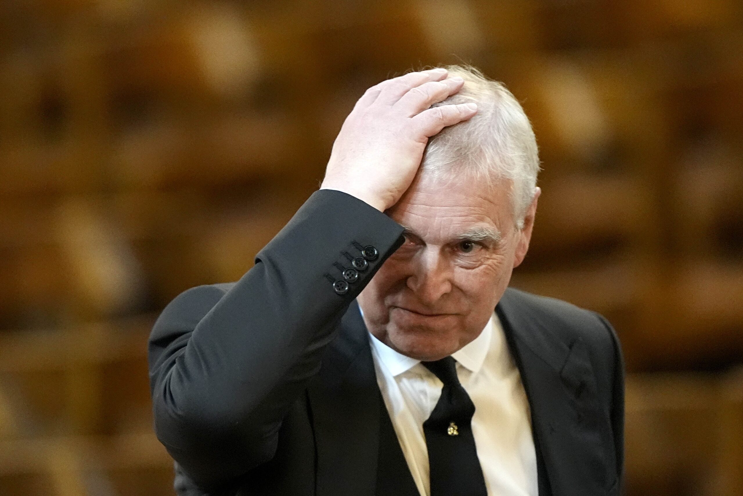 Prince Andrew, The Duke of York arrives for the Requiem Mass service for the Duchess of Kent, at Westminster Cathedral