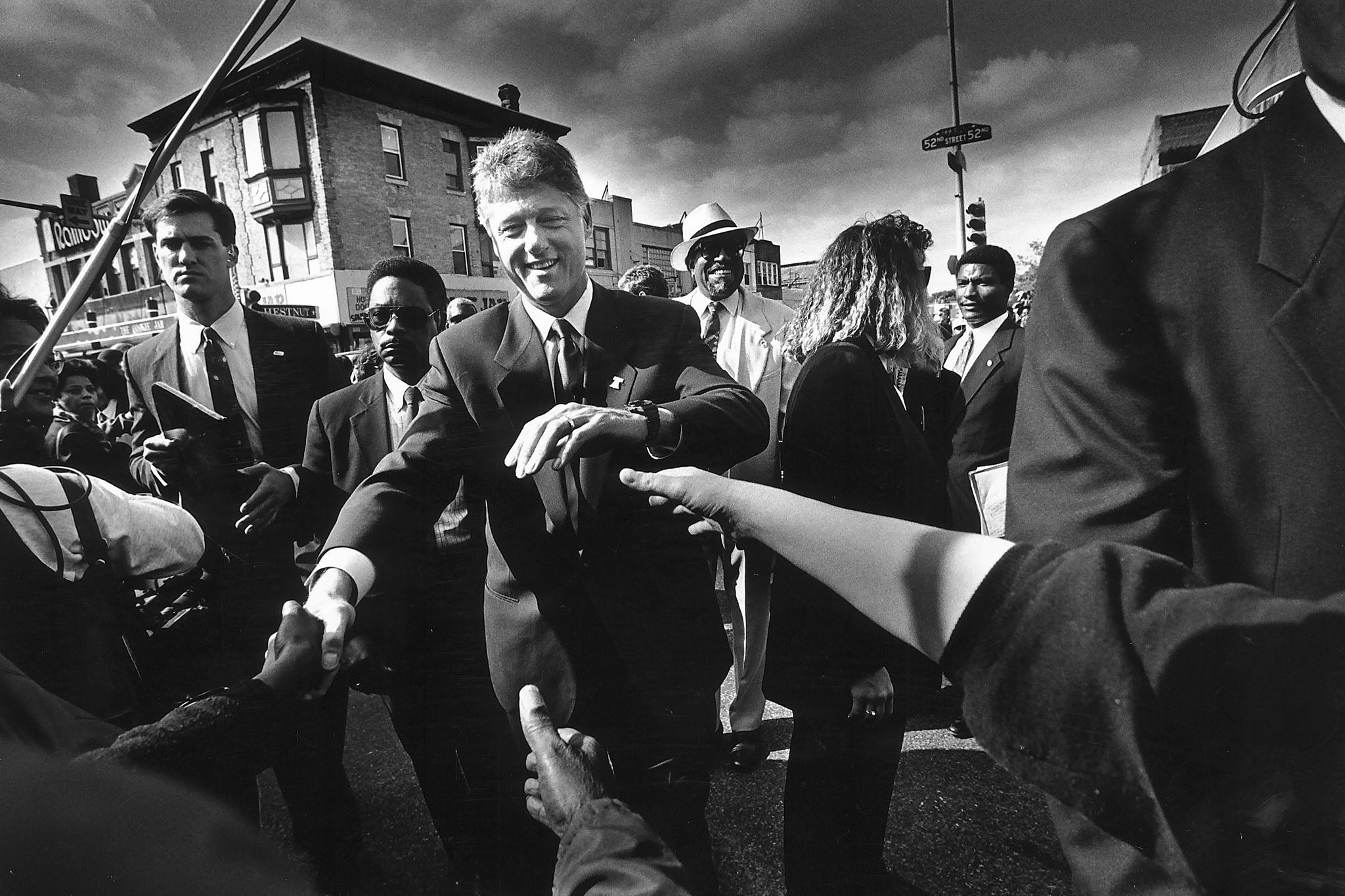 Harris photographed four presidential campaigns including Bill Clinton in 1992