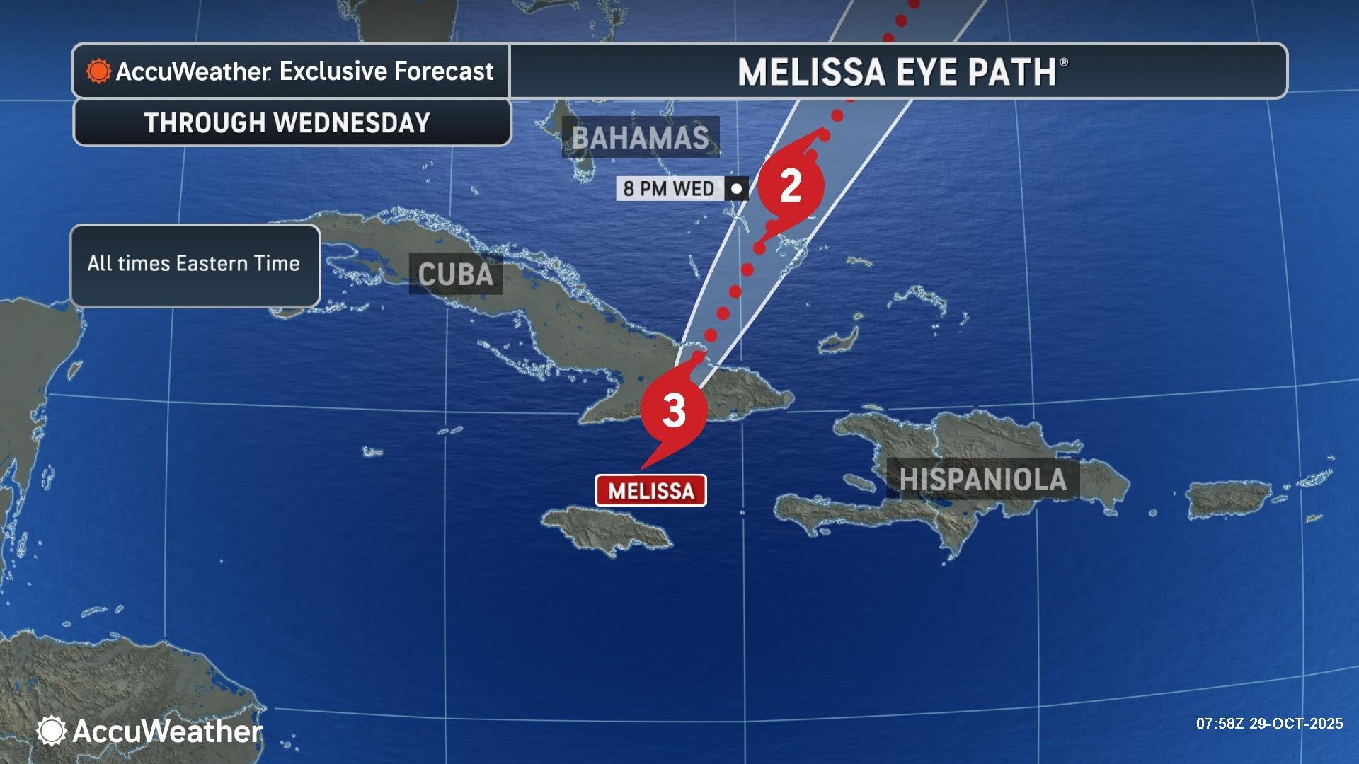 Melissa will continue to bring devastation to Cuba through Wednesday before moving north east