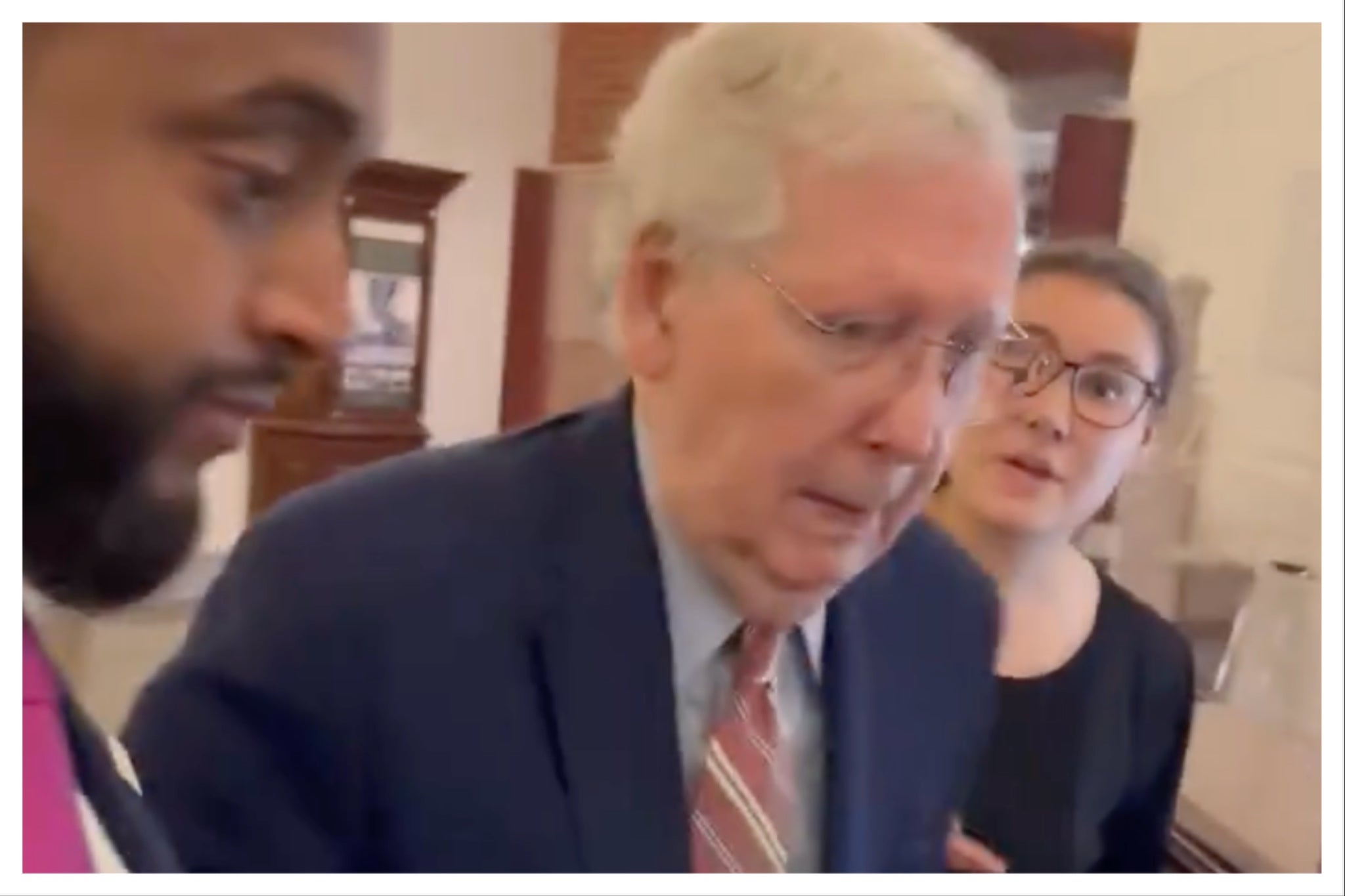 Footage shows Senator Mitch McConnell falling in a Senate hallway October 16, raising fresh concerns about the 83-year-old Kentucky Republican’s health