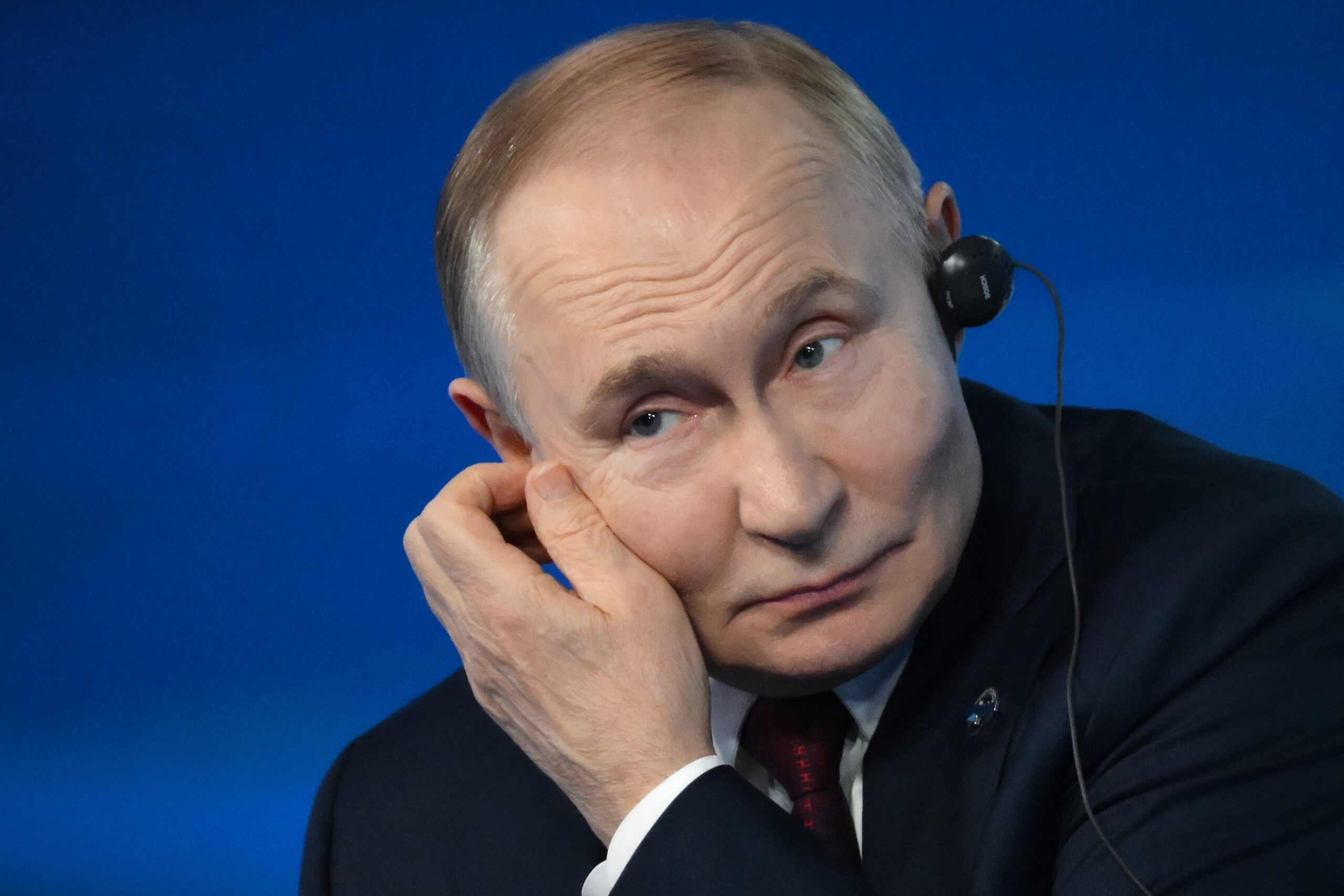 Russian president Vladimir Putin answers questions during a meeting with foreign policy experts at the Valdai Discussion Club in the Black Sea resort of Sochi