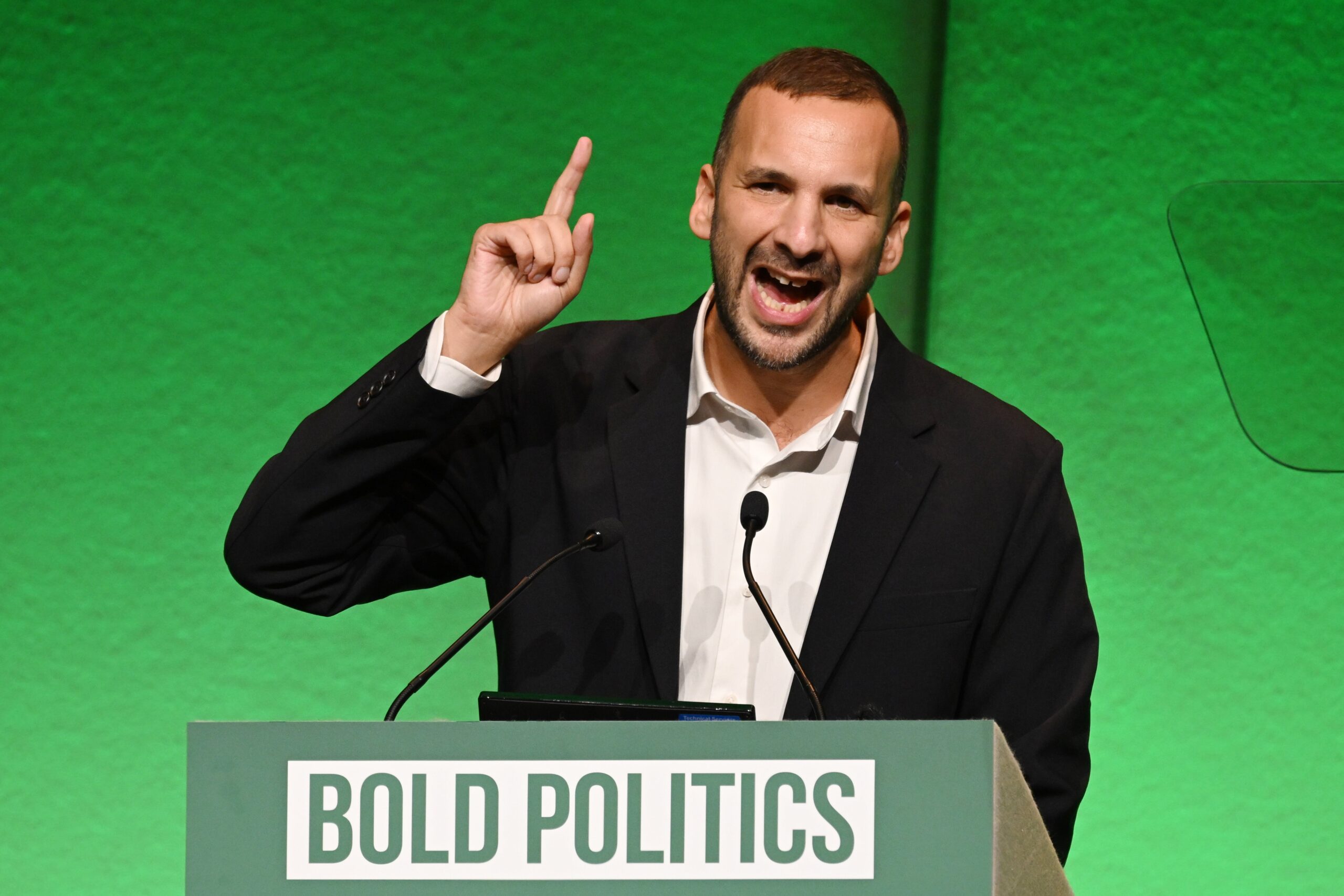 Leader Zack Polanski told the Green Party conference: ‘The alarm bells of authoritarianism are ringing’