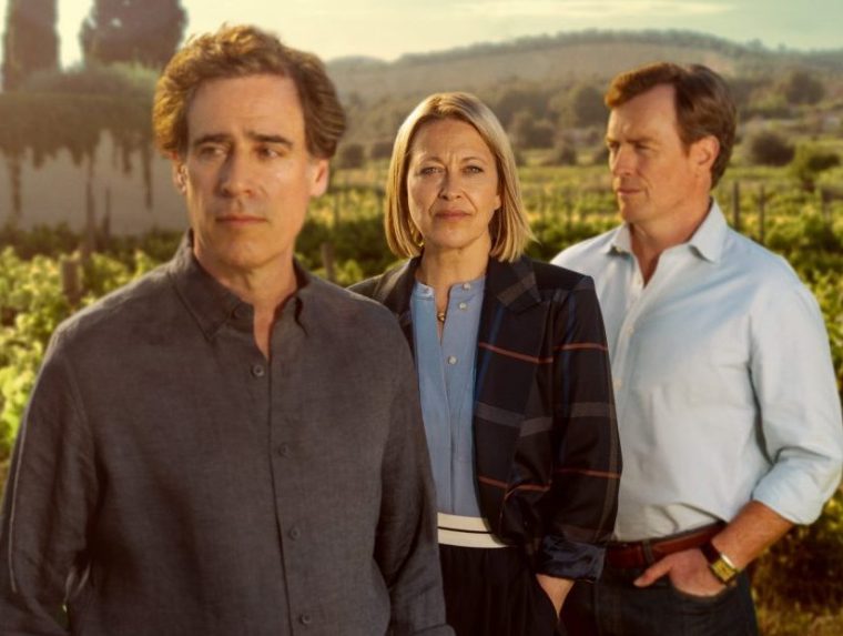 The Split: Barcelona,29-12-2024,Nathan (Stephen Mangan), Hannah (Nicola Walker ), Archie (Toby Stephens),Sister Pictures,Daniel Scale TV Still BBC