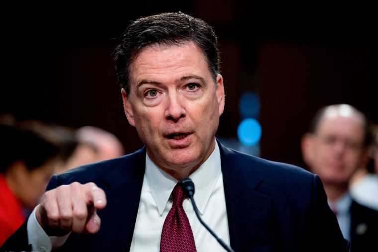FILE - Former FBI director James Comey speaks during a Senate Intelligence Committee hearing, June 8, 2017, on Capitol Hill, in Washington. (AP Photo/Andrew Harnik, File)