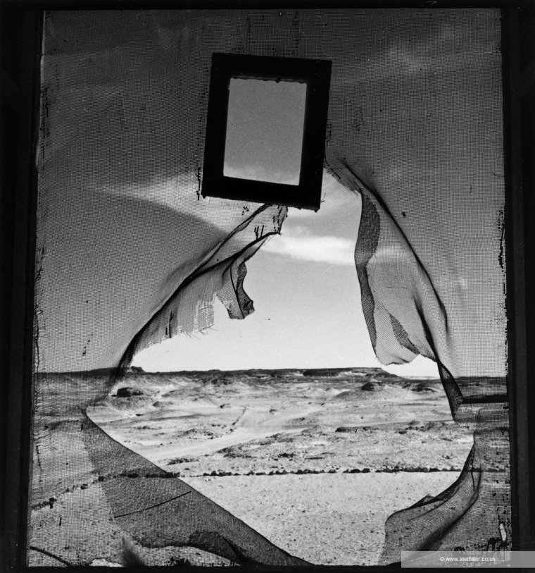 ONLINE USE IMAGE Lee Miller Tate Britain 2 October 2025 ? 15 February 2026 Lee Miller, Portrait of Space, Al Bulwayeb near Siwa 1937. Lee Miller Archives. ? Lee Miller Archives, England 2025. All rights reserved. leemiller.co.uk Provided by Anna.Ovenden@tate.org.uk Terms of Loan These images are on loan to you, and are accepted by you under the following terms and conditions: ? That the reproductions are accompanied by the caption and credit line; ? That the reproductions are not cropped, overprinted, tinted or subject to any form of derogatory treatment without the prior approval of the copyright owner; ? That the images are only reproduced to illustrate an article or feature directly reviewing or reporting on Lee Miller at Tate Britain, 2nd October 2025 ? 15th February 2026 (section 30 (i) and (ii) of the Copyright, Designs and Patents Act 1988); ? A maximum of four images may be used to illustrate an article directly reviewing or reporting on the exhibition. Use of further images in the same article will be chargeable and Lee Miller Archives must be contacted directly before publication. ? That for online use the images are reproduced at 72 dpi with a maximum measurement of 650x650 pixels or 25x25cm; ? That any reproductions are not used for marketing or advertising purposes. ? That the images are not held on any digital database or retrieval system after usage The enigmatic 'Portrait of Space' allows the viewer to decide where their focus lies and what is happening. The cloud behind the frame, reminiscent in shape of a bird, is possibly alluding to how Lee felt at the time. Loving the adventure of the desert yet finding the expectations of the ex-patriot society stifling, she felt a longing to escape. In Egypt Lee was far from the buzzing art movement she had been a part of in Paris. In her letters to Roland she often asks for news of the artworld, her friends, and for art publications even though she was well connected to several artists in the Egyptian surrealist movement 'Art & Liberty'. Portrait of Space was first published in the London bulletin in June 1940, along with Lee's photograph of her friend Dora Maar in profile. The image was seen by many of the Surrealist circle. Rene Magritte was particulary inspired by the image and used the shape of the torn fly screen in his 1938 painting Le Baiser. This photograph and a similar version are said to have been the inspiration for the painting entitled 'Le Baiser' by the Belgian Surrealist Rene Magritte. Published in London Bulletin, June 1940.