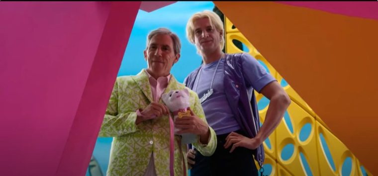 Brydon with Tom Stourton in his cameo role in 'Barbie'. The film's star Margot Robbie is a fan of 'Gavin and Stacey' (Photo: Warner Bros)