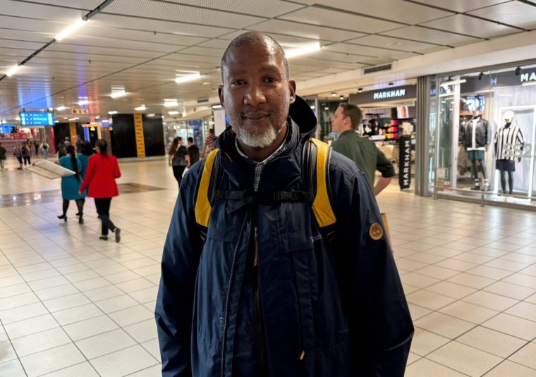 FILE PHOTO: Mandla Mandela, grandson of Nelson Mandela, prepares to board a flight to Tunisia to join the Global Sumud Flotilla aiming to deliver humanitarian supplies to Gaza, at O.R. Tambo International Airport in Johannesburg, South Africa, September 3, 2025. REUTERS/Siyabonga Sishi/File Photo