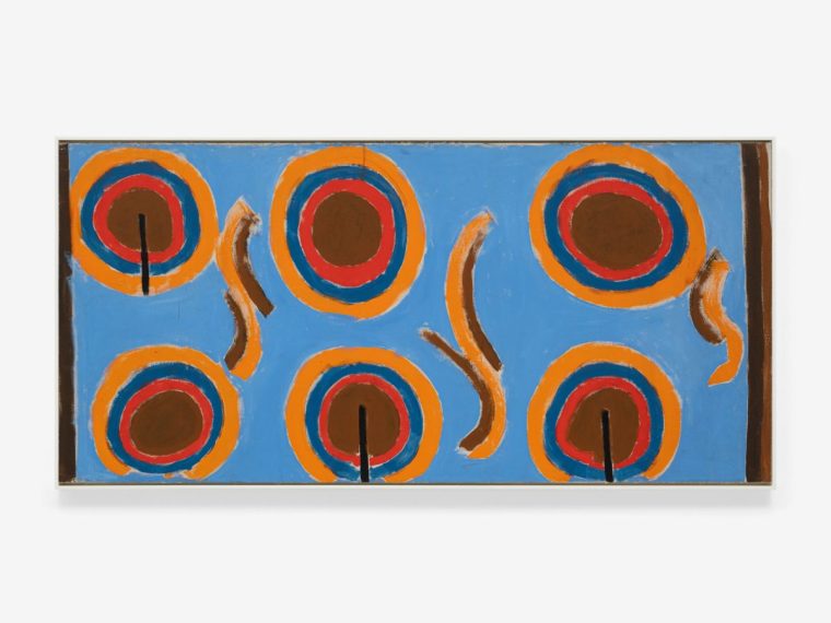 Betty Parsons: Sheer Energy Saturday 4 October 2025 ?Sunday 18 January 2026 Betty Parsons at the De La Warr Pavillion Betty Parsons, Circles, 1967, Acrylic on canvas, 117 x 239 x 6 cm, 46 x 94 1/8 x 2 3/8 in, framed. Courtesy Alison Jacques, and Alexander Gray Associates, New York. ? The Betty Parsons Foundation. Photo: Michael Brzezinski From: Kitty Clark