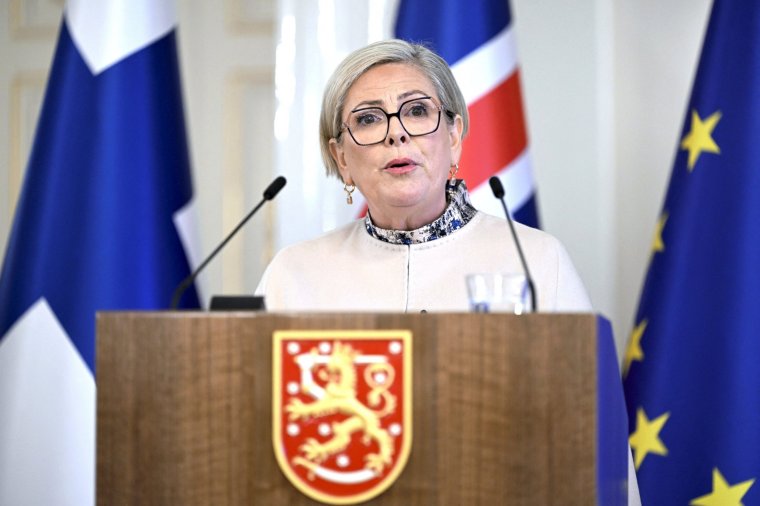Iceland's President Halla Tomasdottir speaks during a joint press conference with her Finnish counterpart (not in picture) at the Presidential Castle in Helsinki, Finland on October 7, 2025. (Photo by Emmi Korhonen / Lehtikuva / AFP) / Finland OUT (Photo by EMMI KORHONEN/Lehtikuva/AFP via Getty Images)