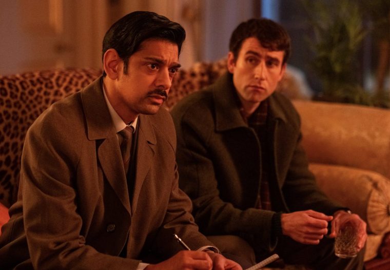 DS Neil Vanloo (AMIT SHAH), Canon Daniel Clement (MATTHEW LEWIS) DS Vanloo and Daniel interview Bernard.