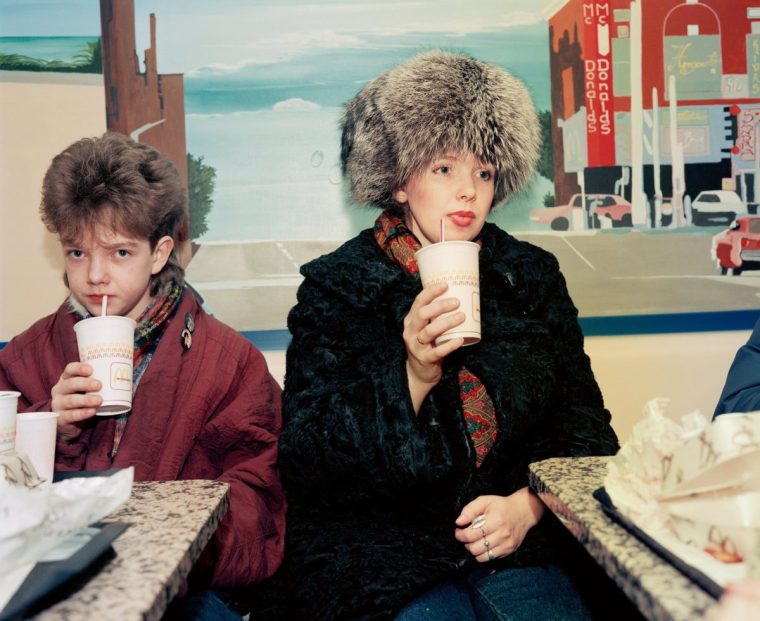 One of Parr's photos recording the opening of the first Mcdonald's in Moscow in 1992 (Photo: Martin Parr /Magnum)