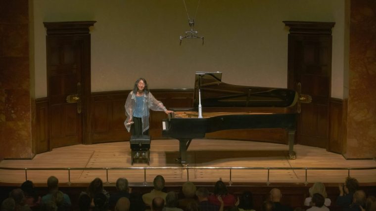 Pianist Mitsuko Uchida performs at London's Wigmore Hall on Sunday 12 October 2025. Photographer: Darius Weinberg ? Wigmore Hall Image via Kenny Morrison
