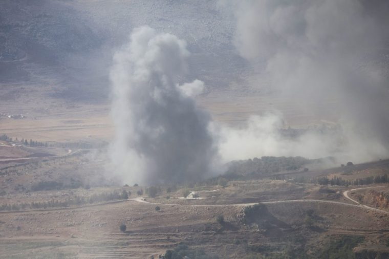 Smoke rises following an Israeli airstrike on the outskirts of the southern Lebanese village of Ej Jarmaq on October 20, 2025. Israel has kept up its strikes on southern Lebanon, and has maintained troops in five locations in the south of Lebanon it deems strategic, despite a truce signed in November 2024 that ended more than a year of hostilities and two months of open war with Hezbollah. (Photo by Rabih DAHER / AFP) (Photo by RABIH DAHER/AFP via Getty Images)