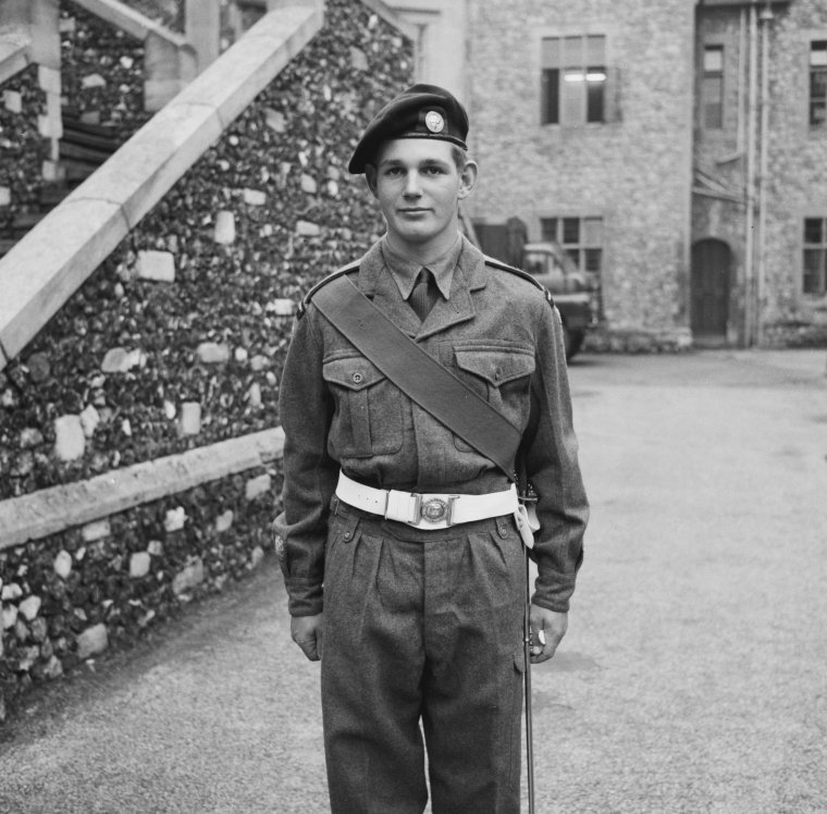 Michael Morpurgo in military uniform, as head boy at King's School in Canterbury, Kent, in 1962 (Photo: Evening Standard/Hulton Archive/Getty)