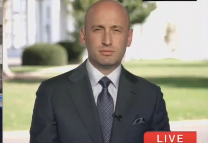 The moment Stephen Miller cut himself off mid-sentence after mentioning Trump having 'plenary authority'