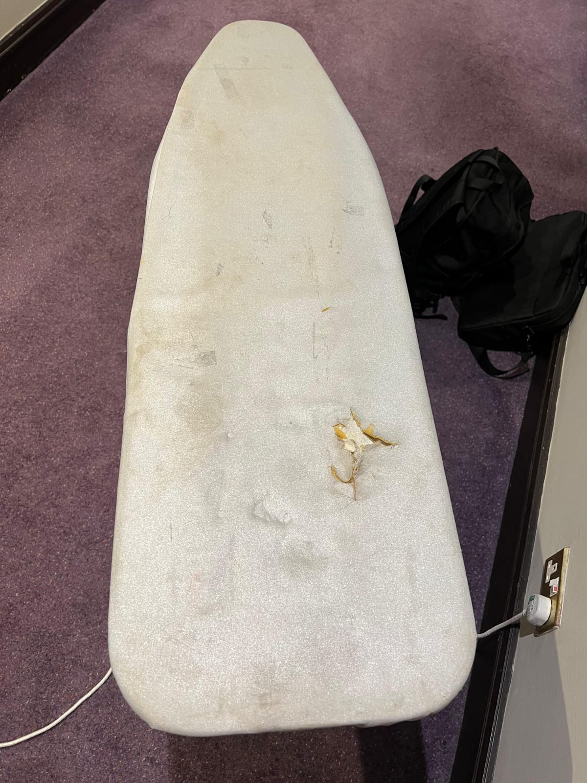 Rami shared this picture of the ironing board at his Home Office hotel